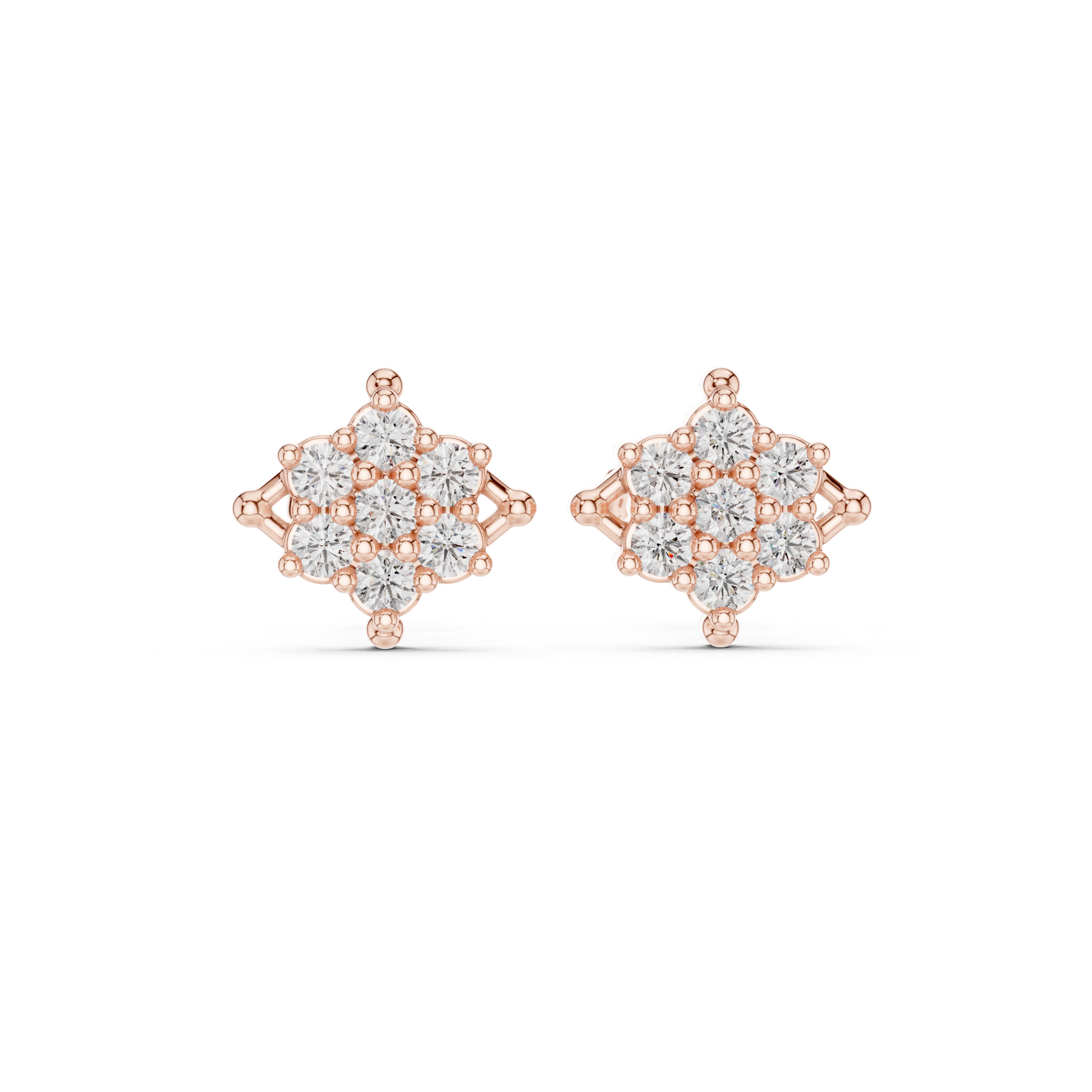 Luxury Cluster Diamond Stud Earrings