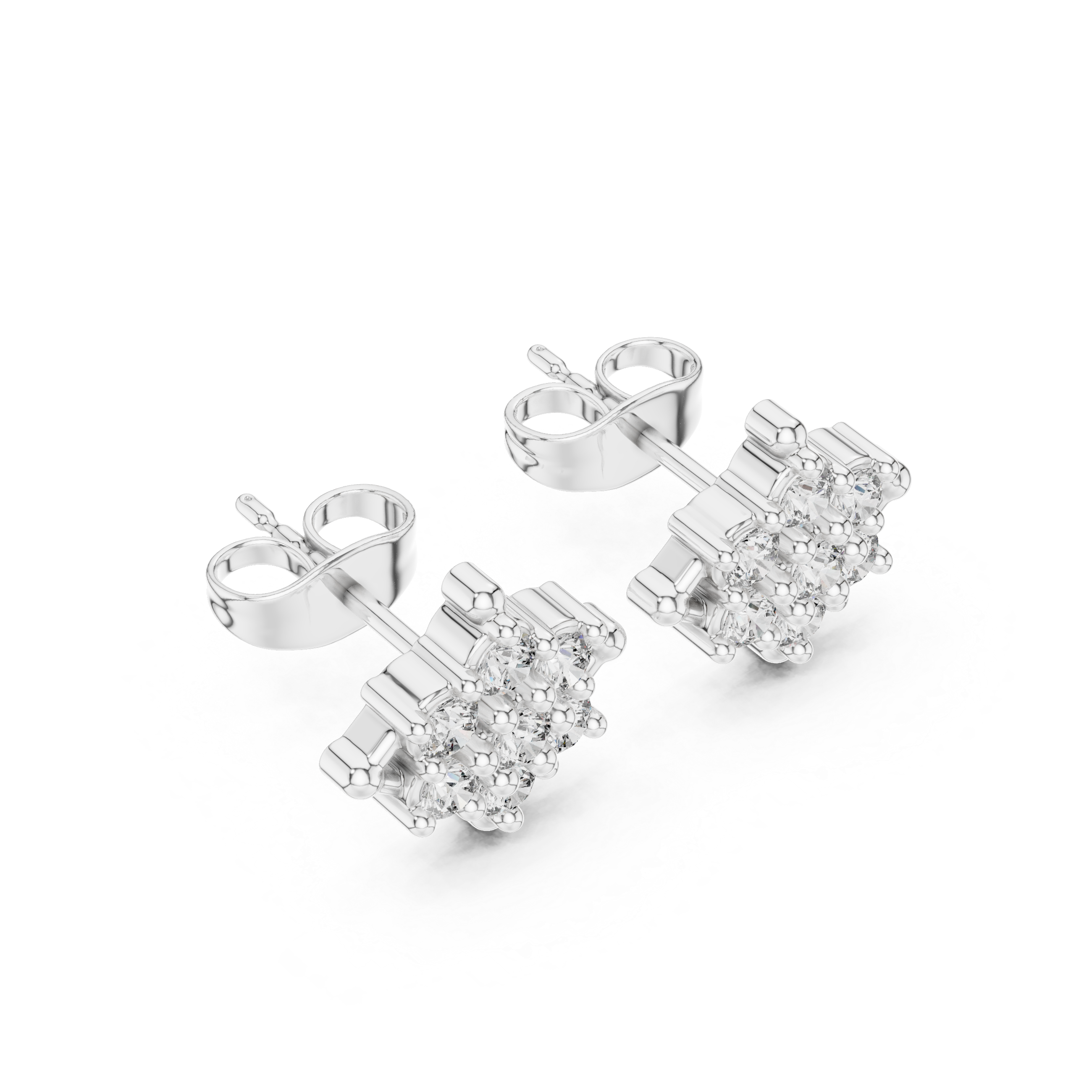 Luxury Cluster Diamond Stud Earrings