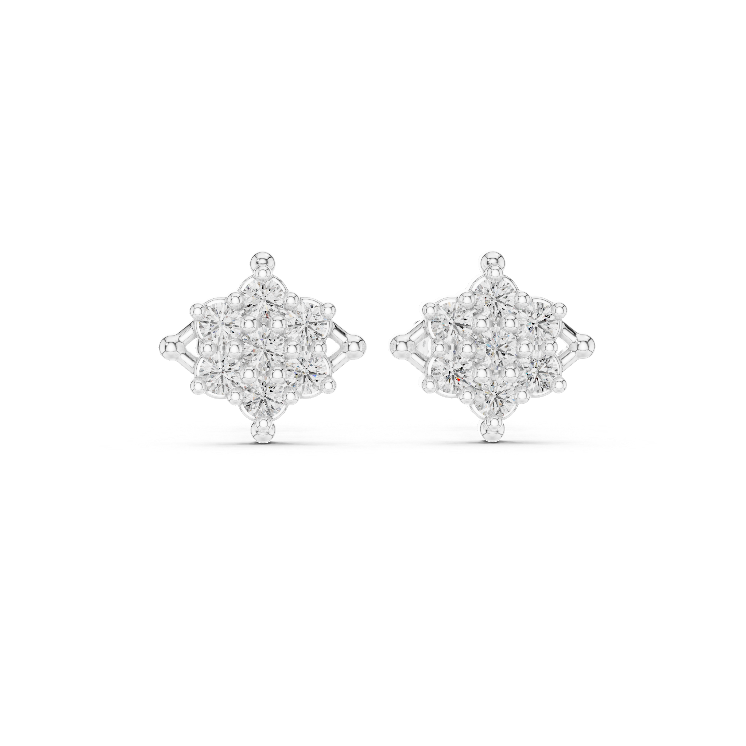 Luxury Cluster Diamond Stud Earrings
