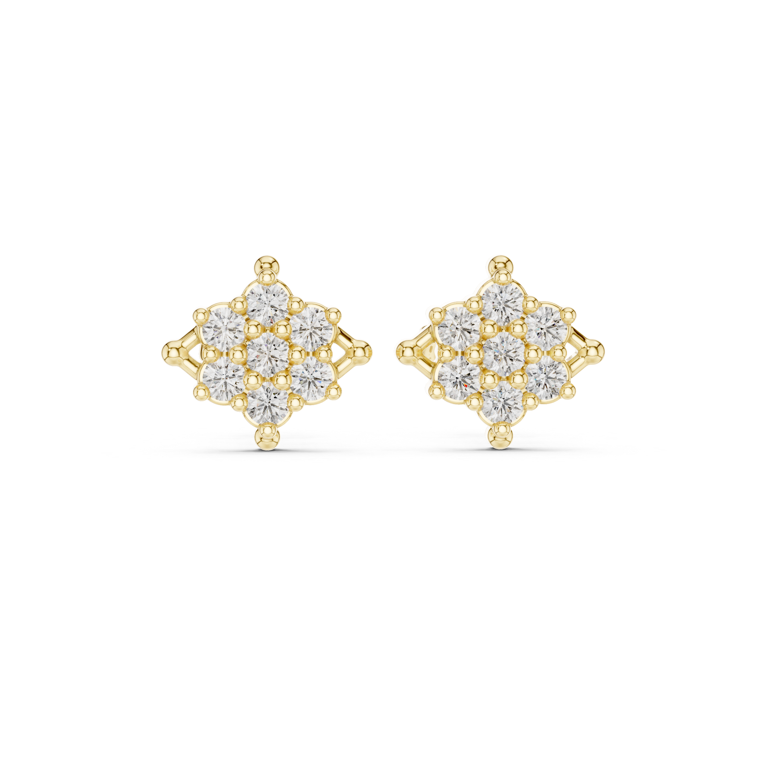 Luxury Cluster Diamond Stud Earrings