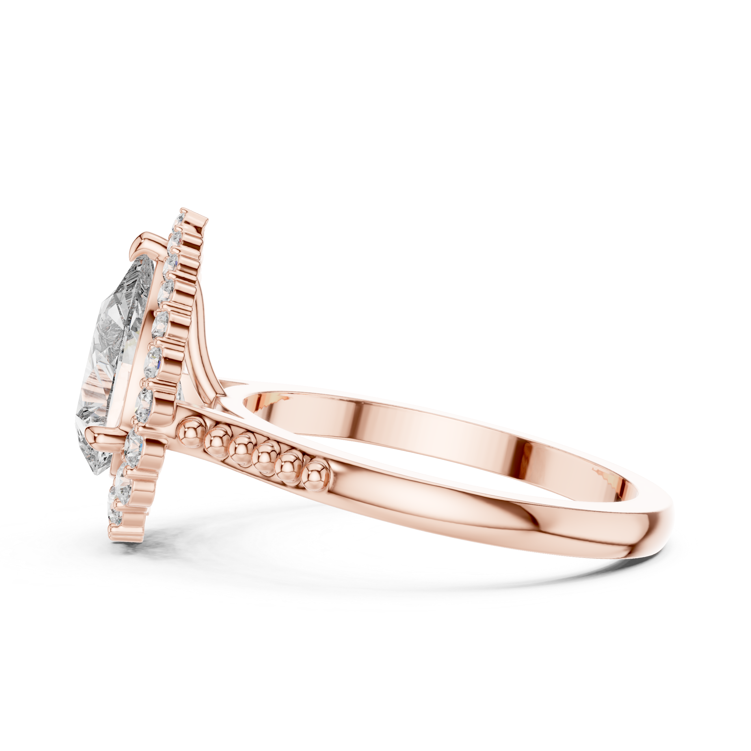 Luxury Pear Halo Ring