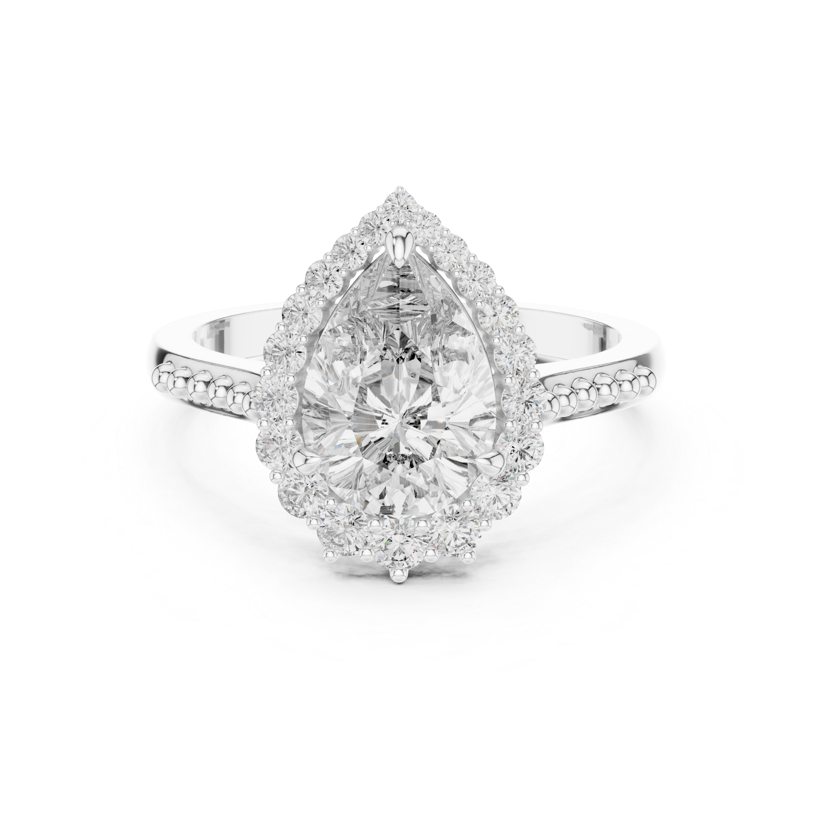 Luxury Pear Halo Ring