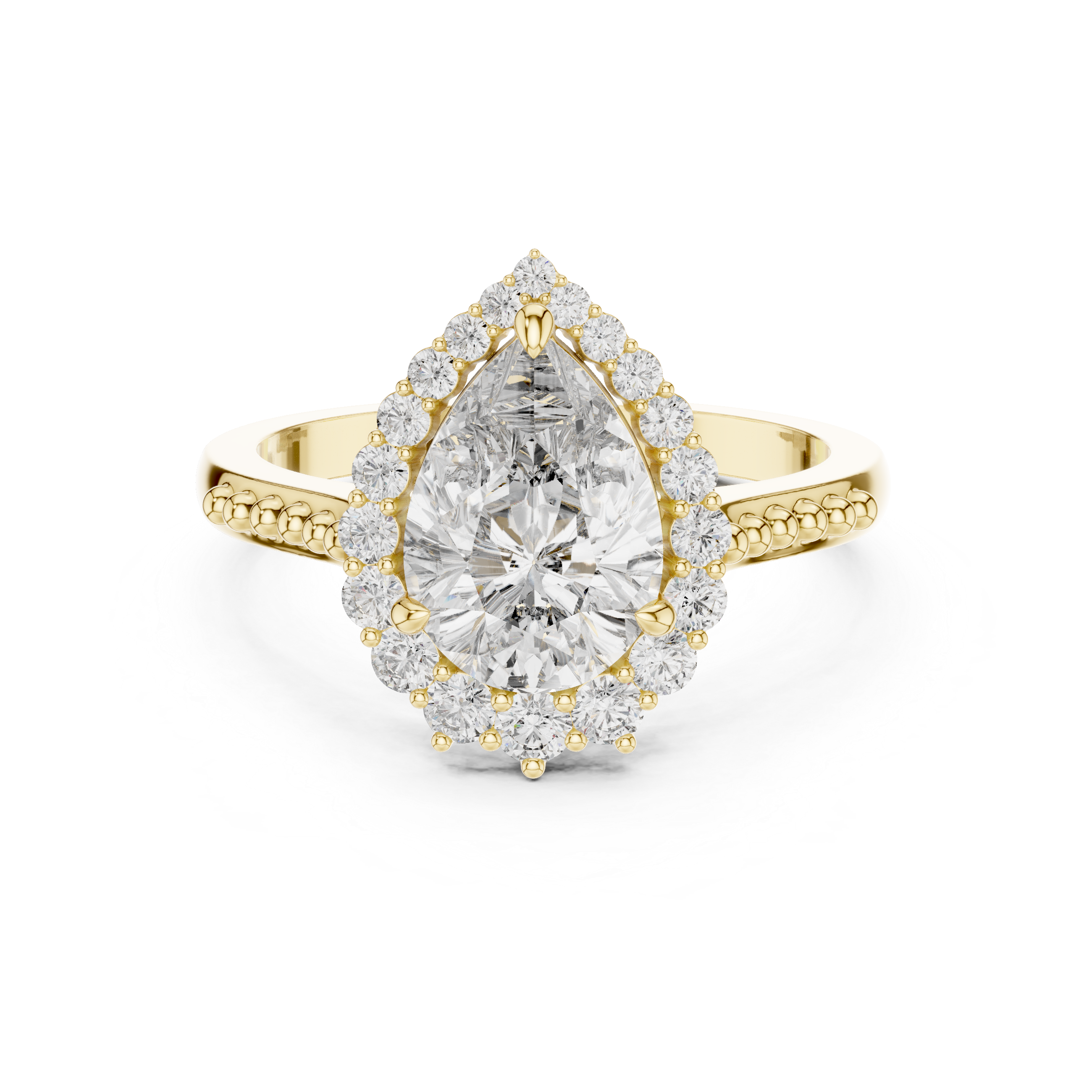Luxury Pear Halo Ring