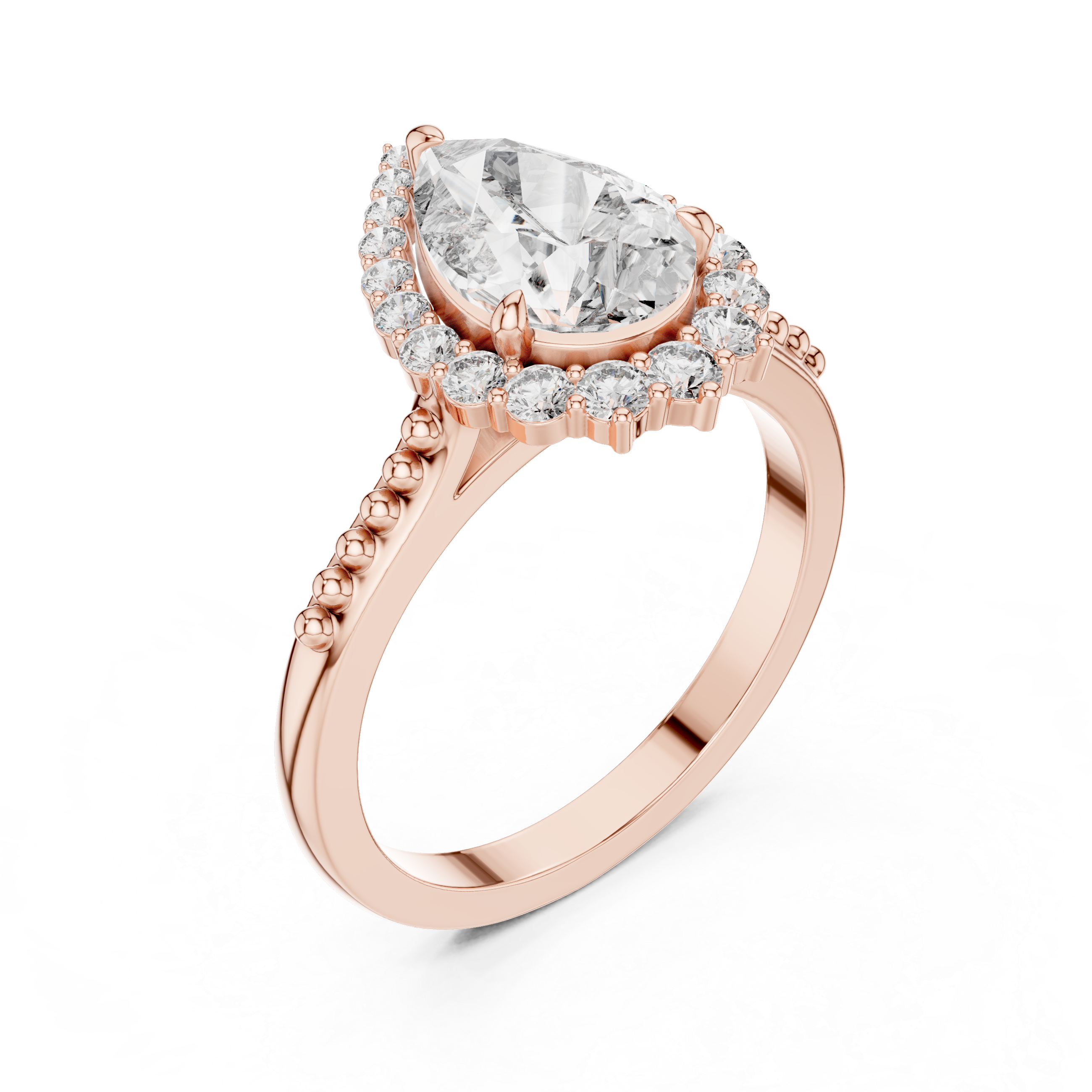 Luxury Pear Halo Ring