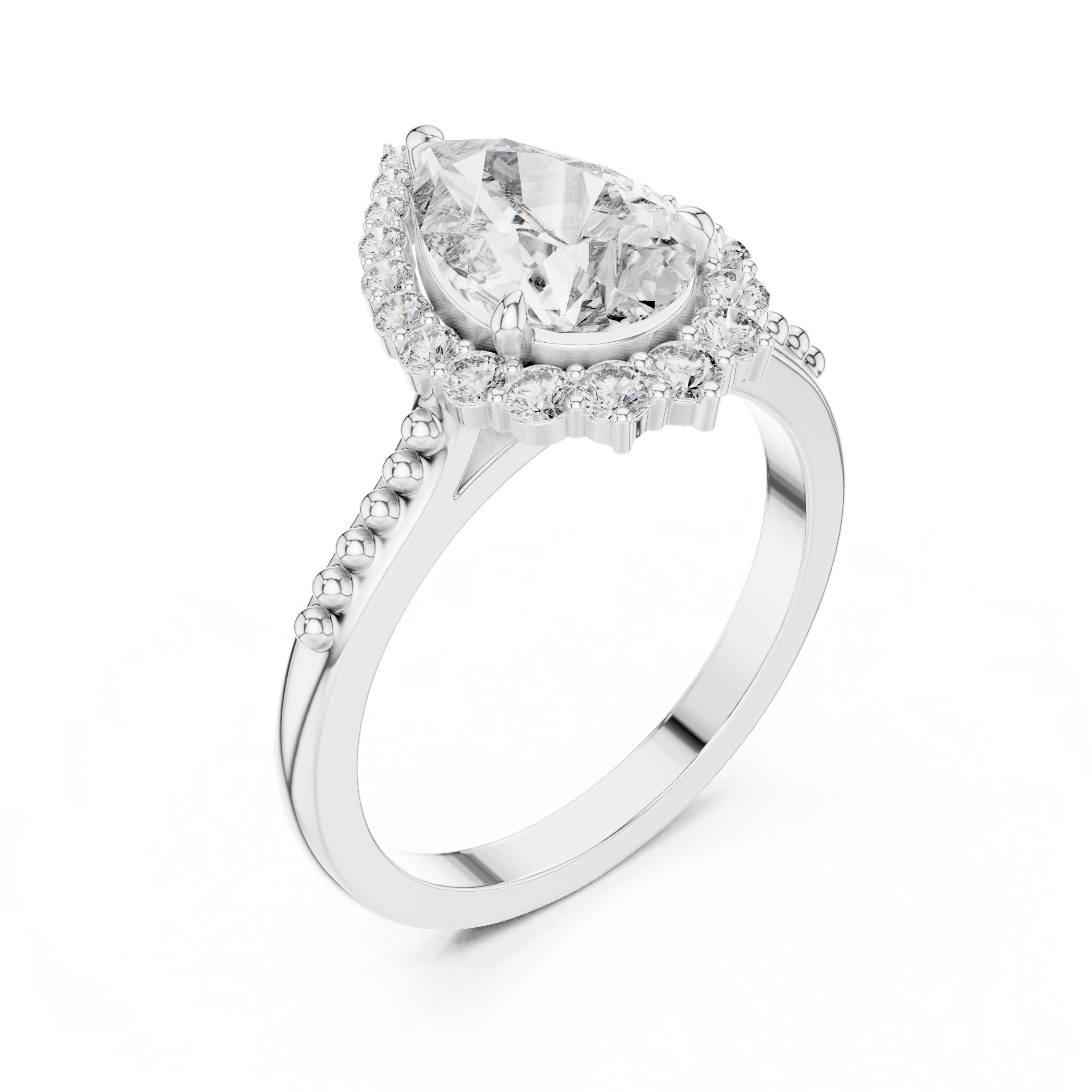 Luxury Pear Halo Ring