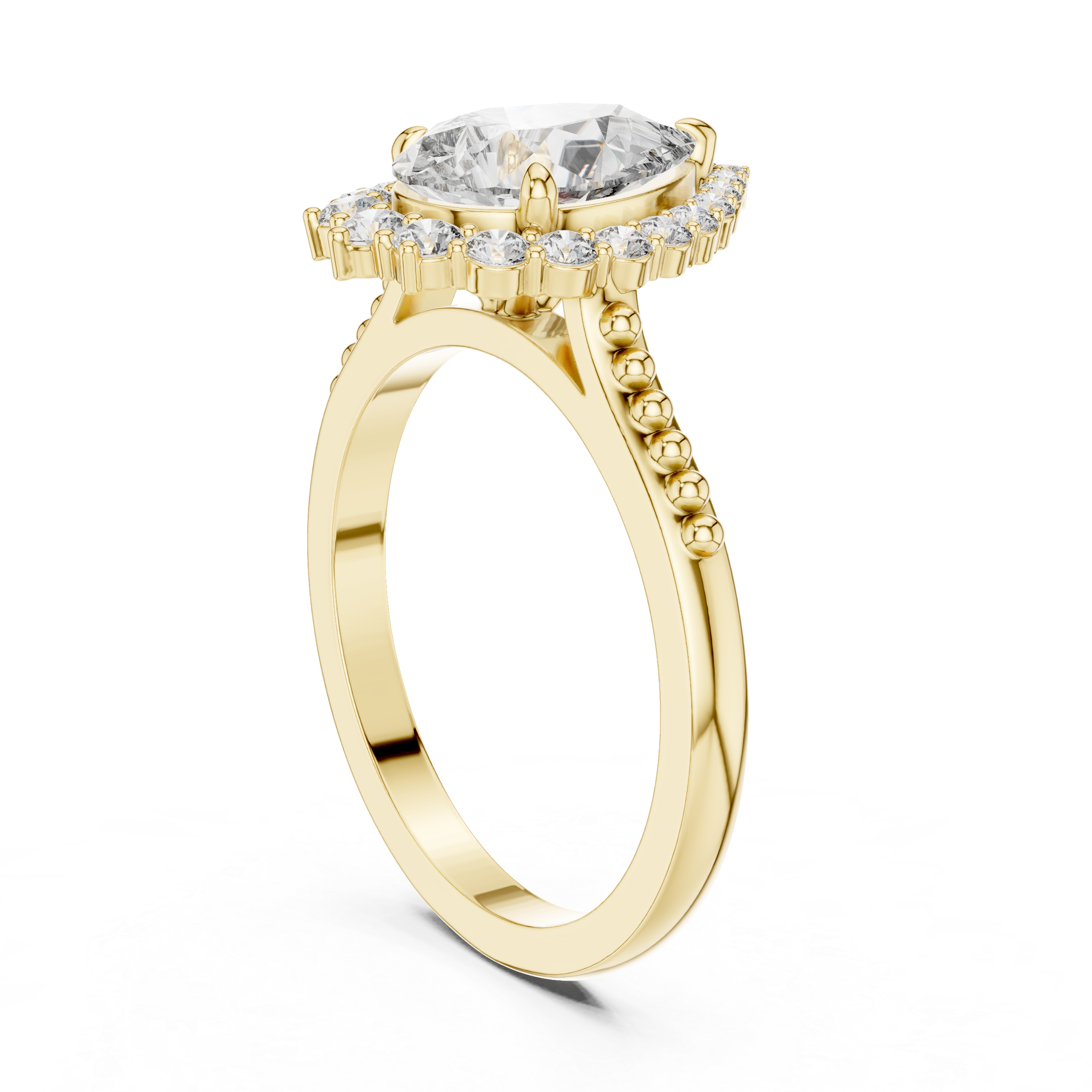 Luxury Pear Halo Ring
