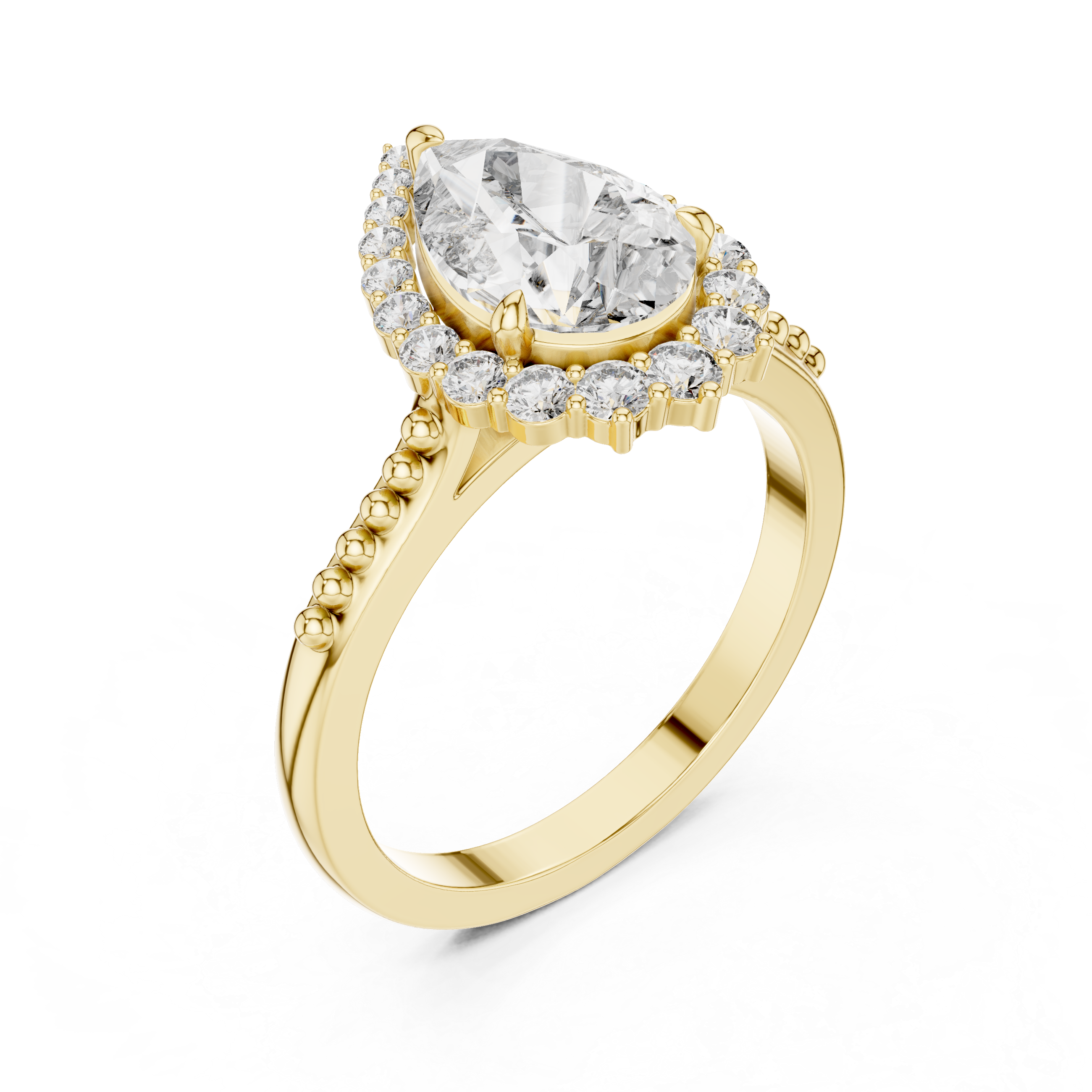 Luxury Pear Halo Ring