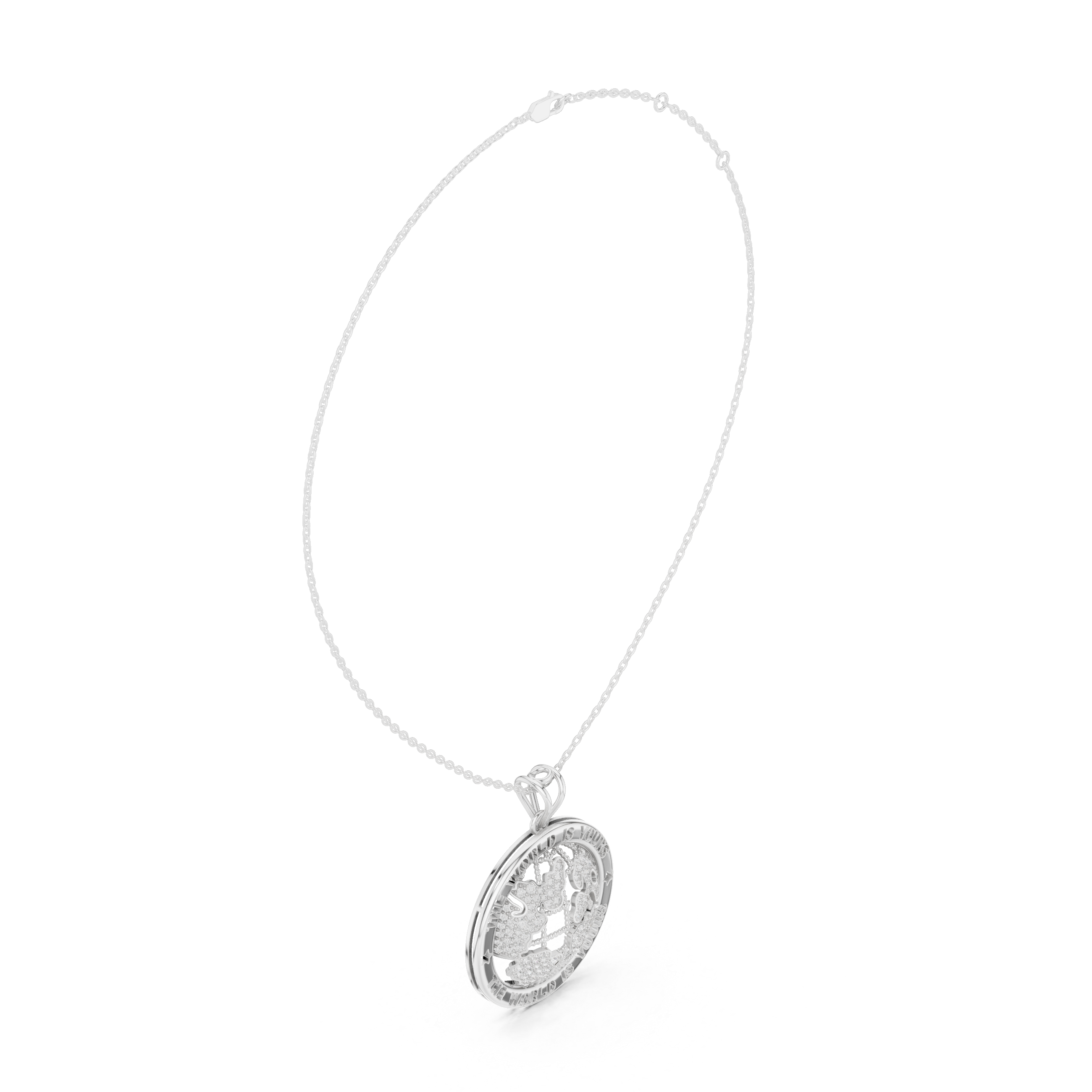Luxury World Map Pendant