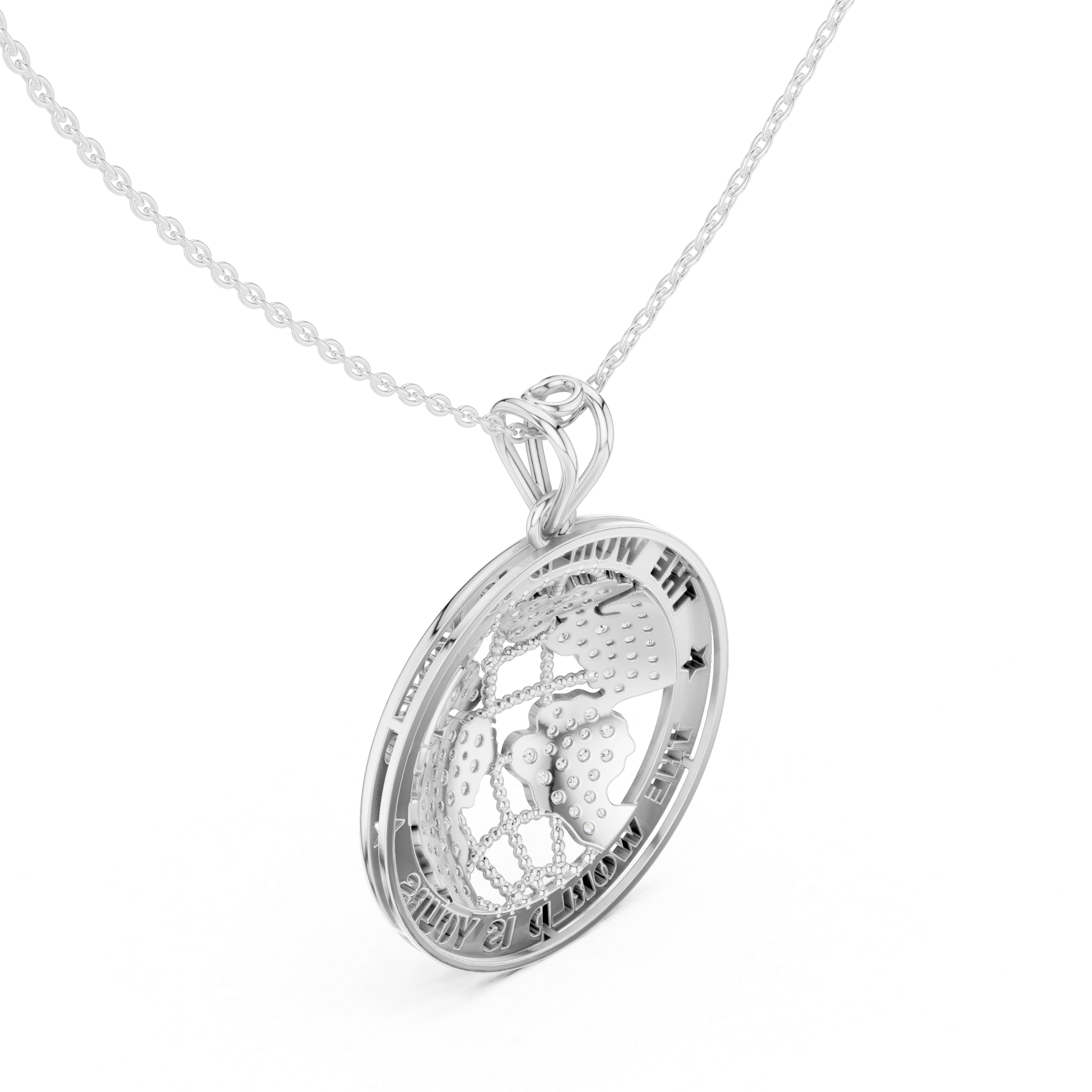 Luxury World Map Pendant