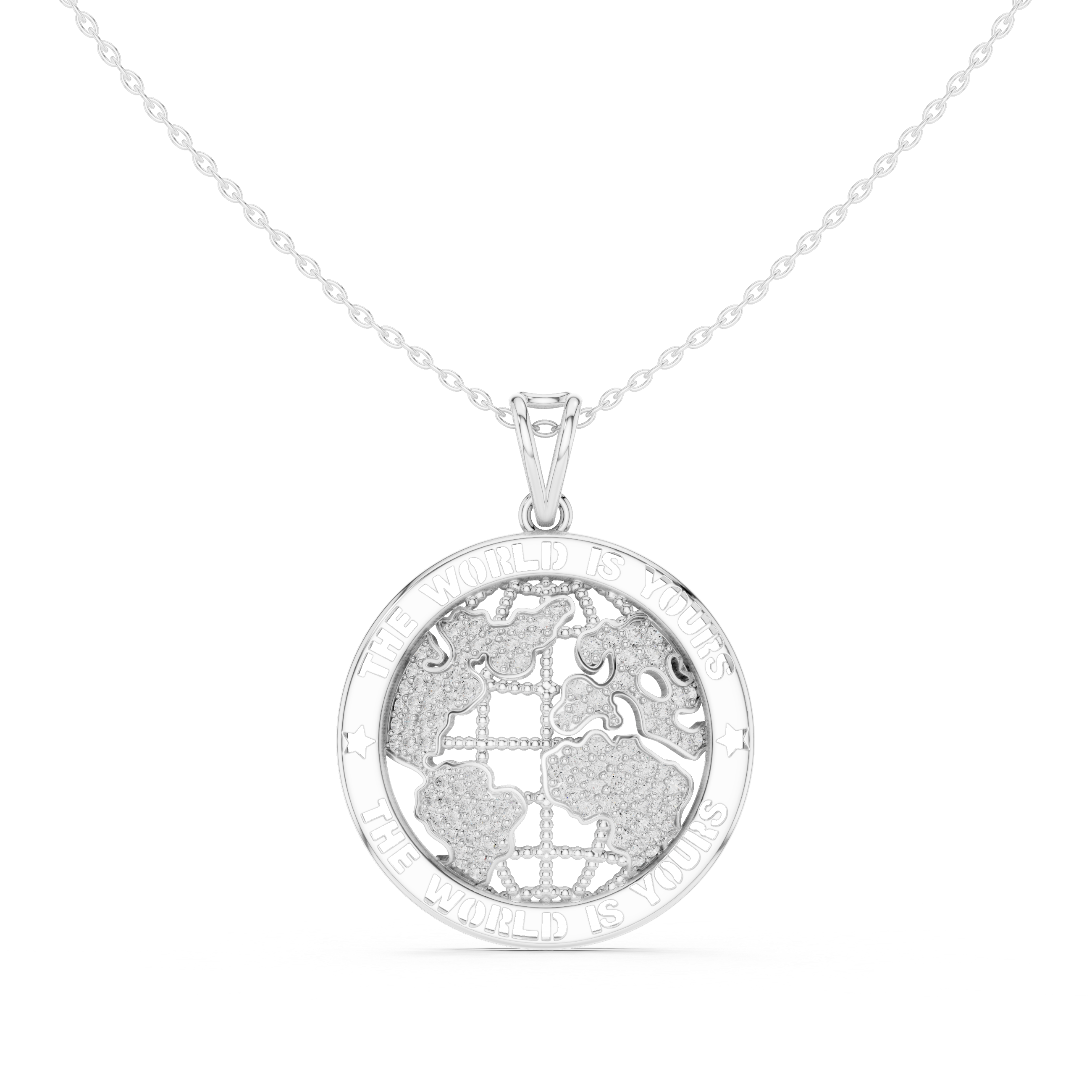 Luxury World Map Pendant