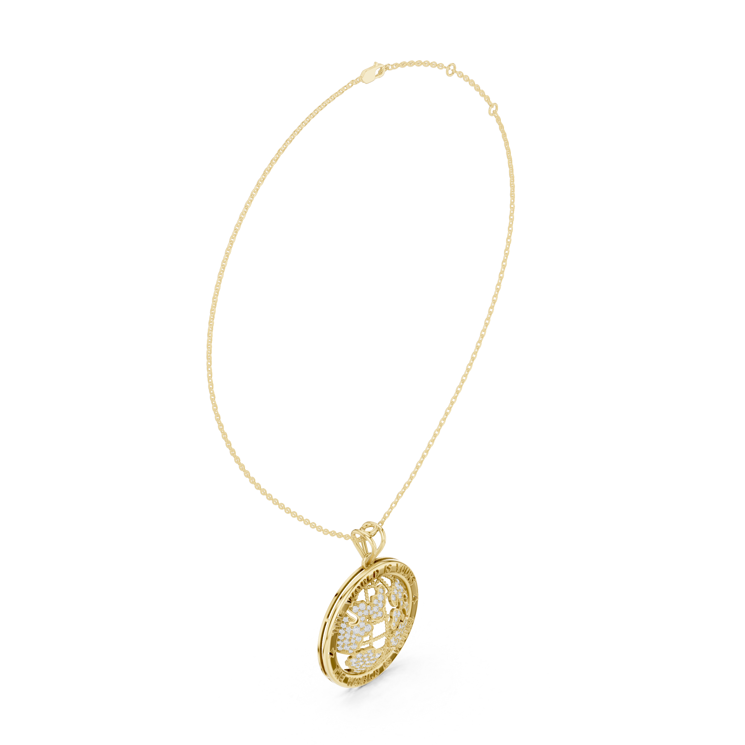 Luxury World Map Pendant