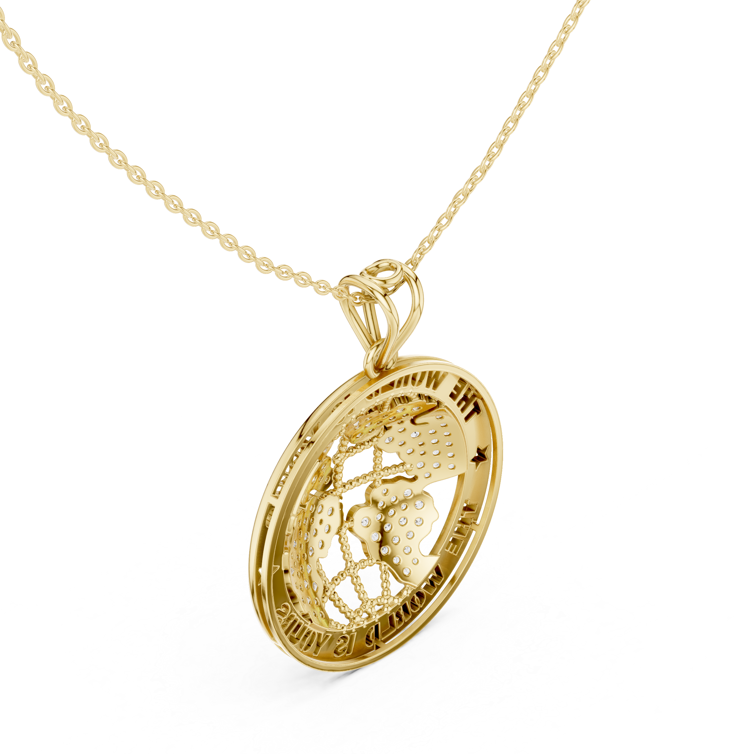 Luxury World Map Pendant