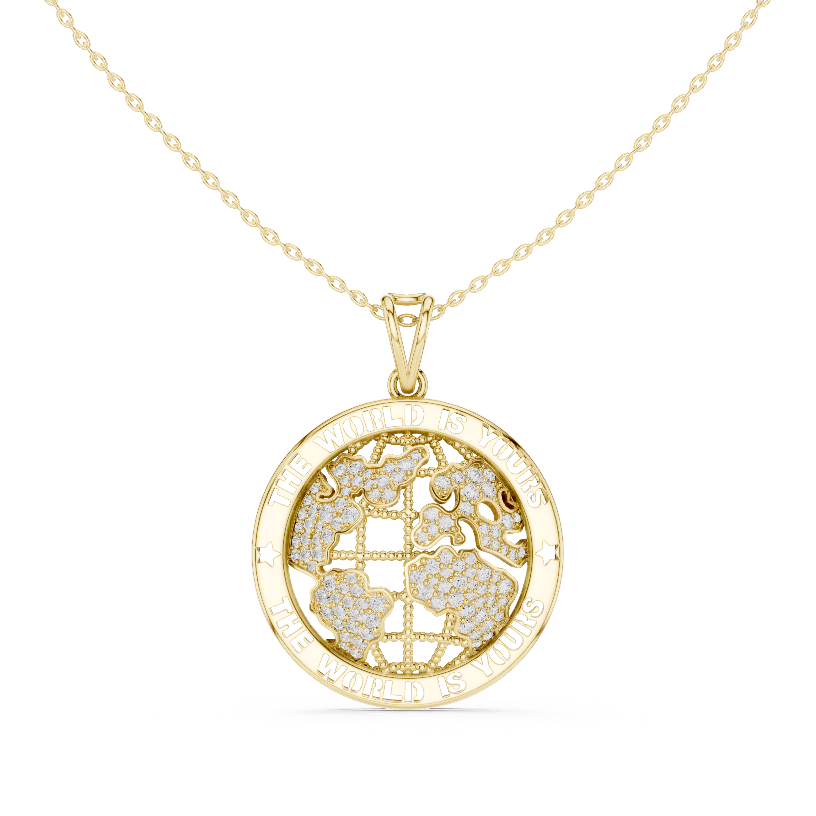 Luxury World Map Pendant