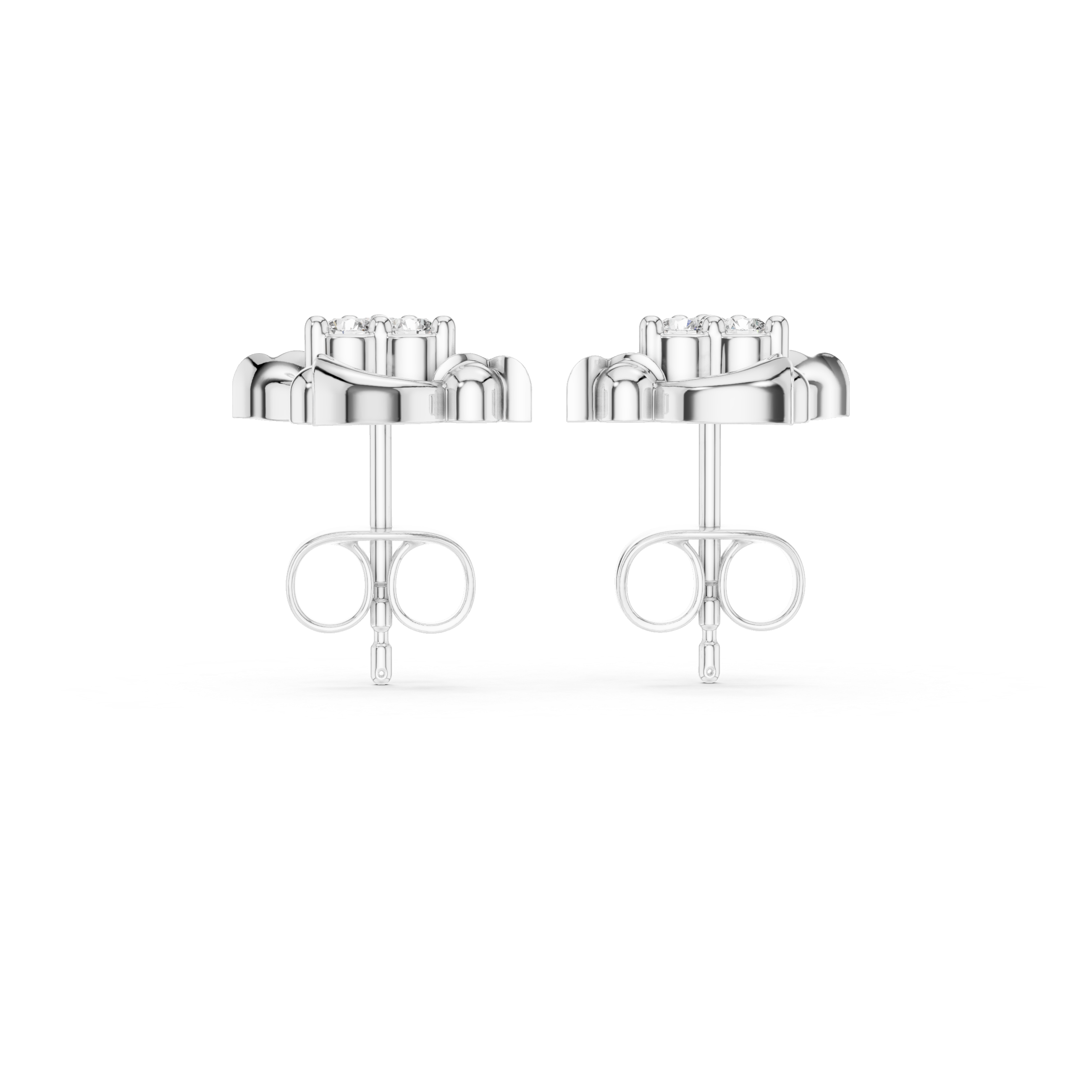 Luxury Floral Diamond Stud Earrings