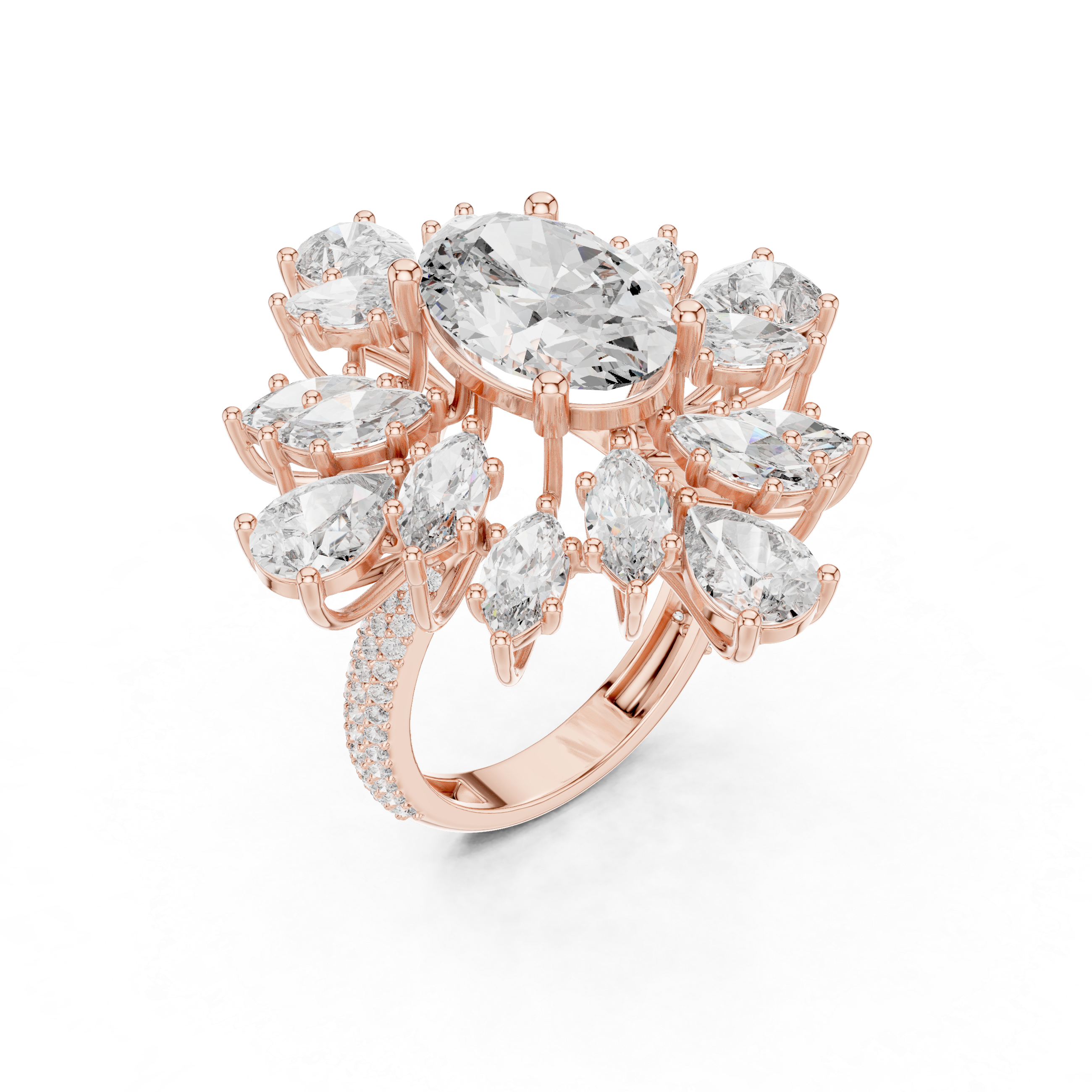 Luxury Floral Diamond Ring