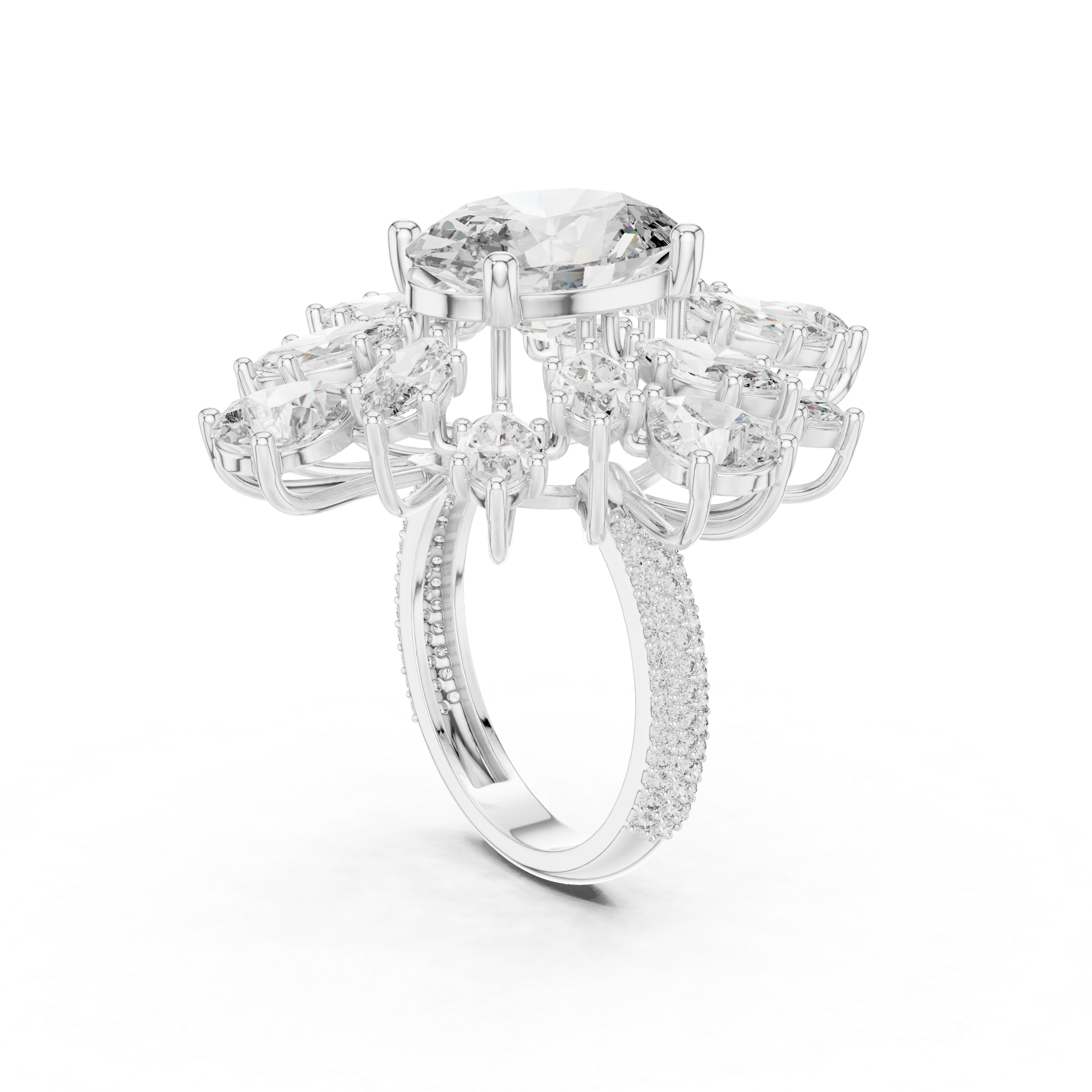 Luxury Floral Diamond Ring