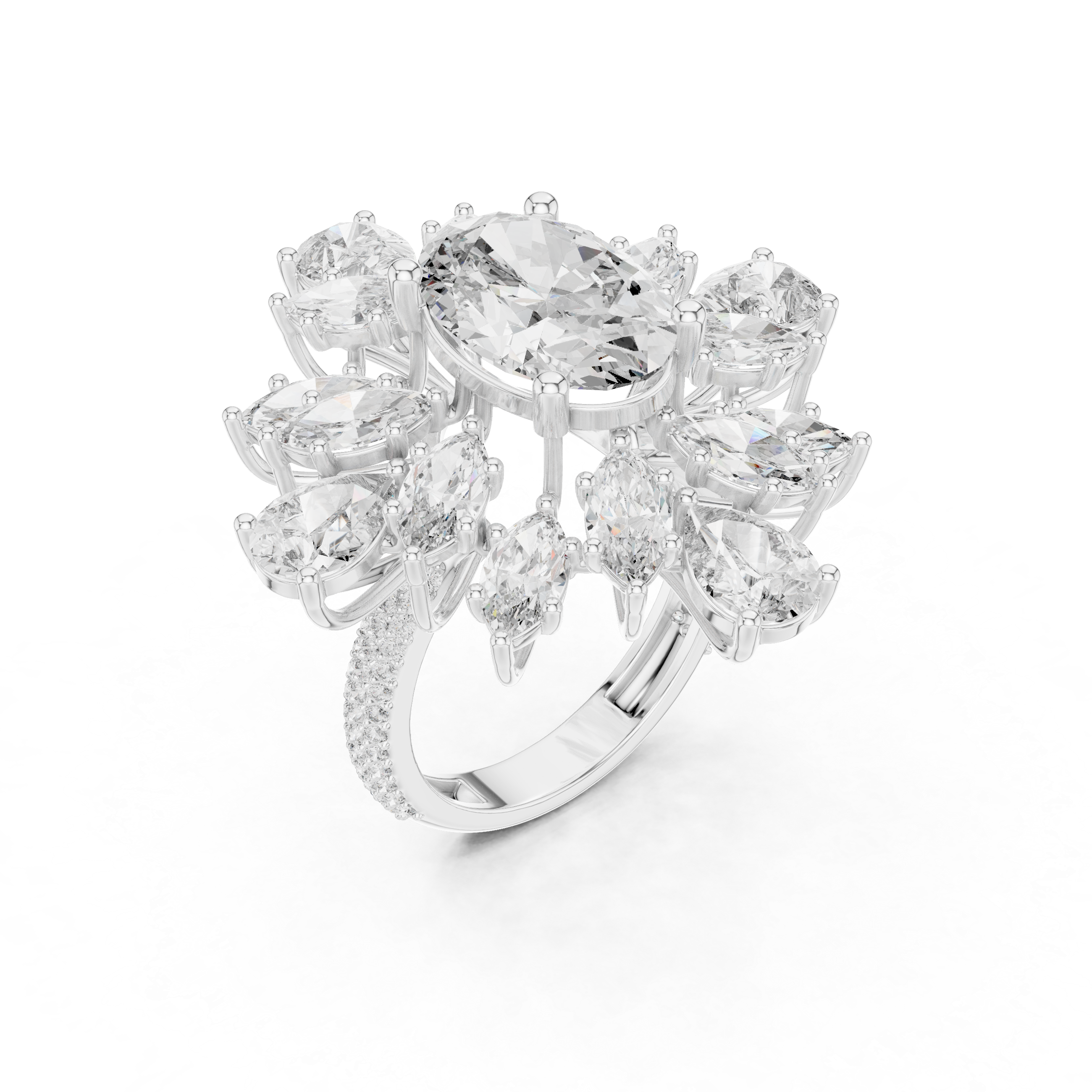 Luxury Floral Diamond Ring