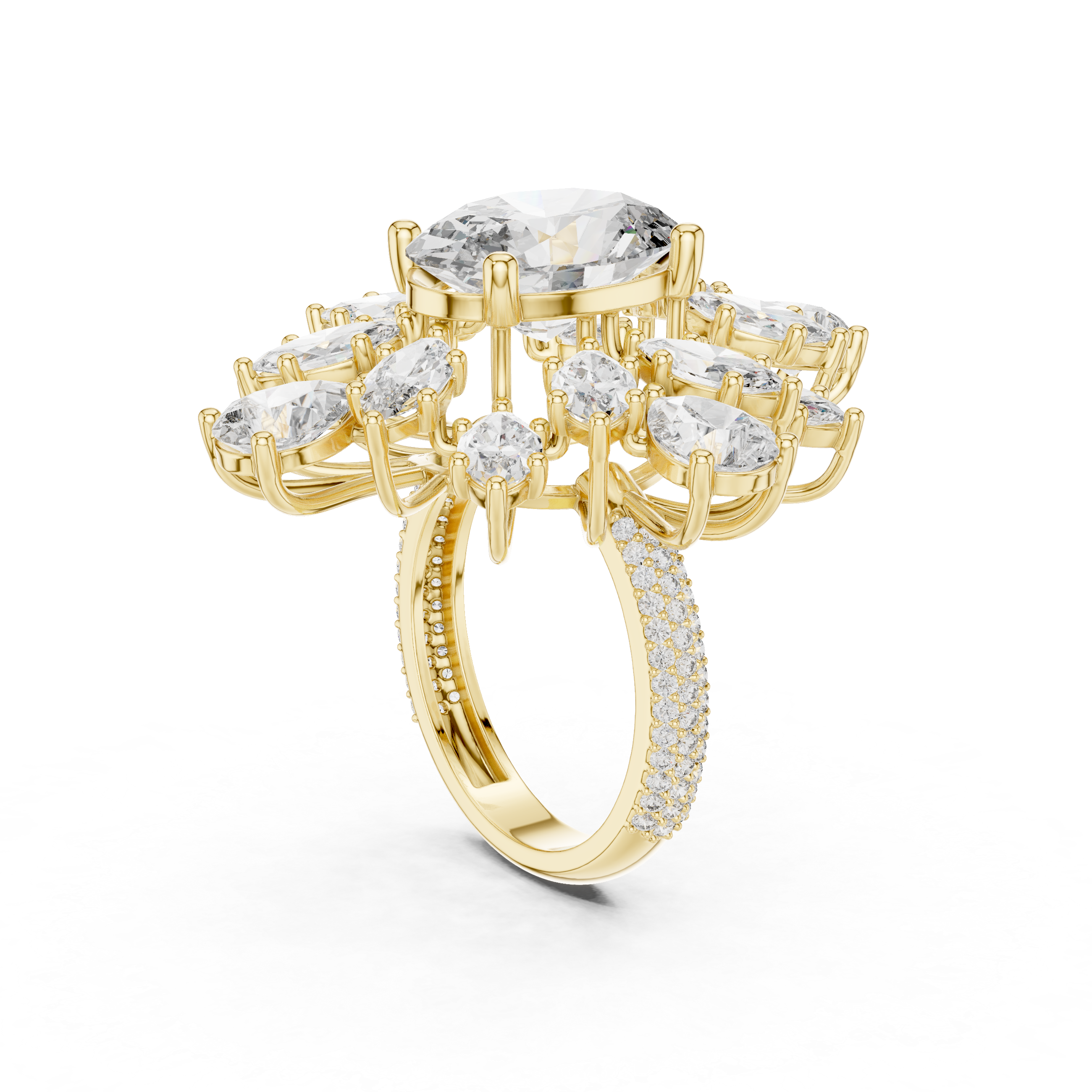 Luxury Floral Diamond Ring