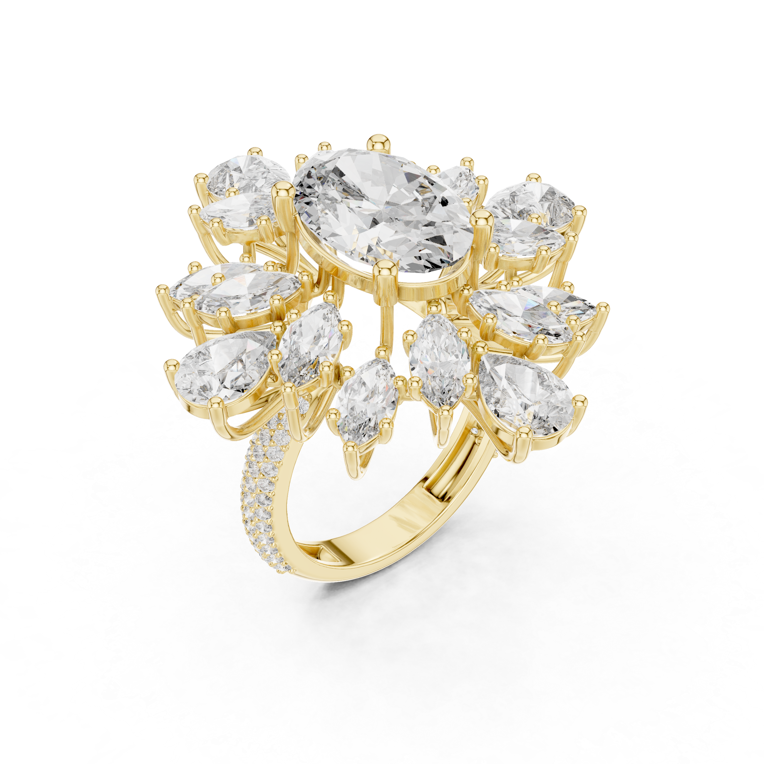 Luxury Floral Diamond Ring
