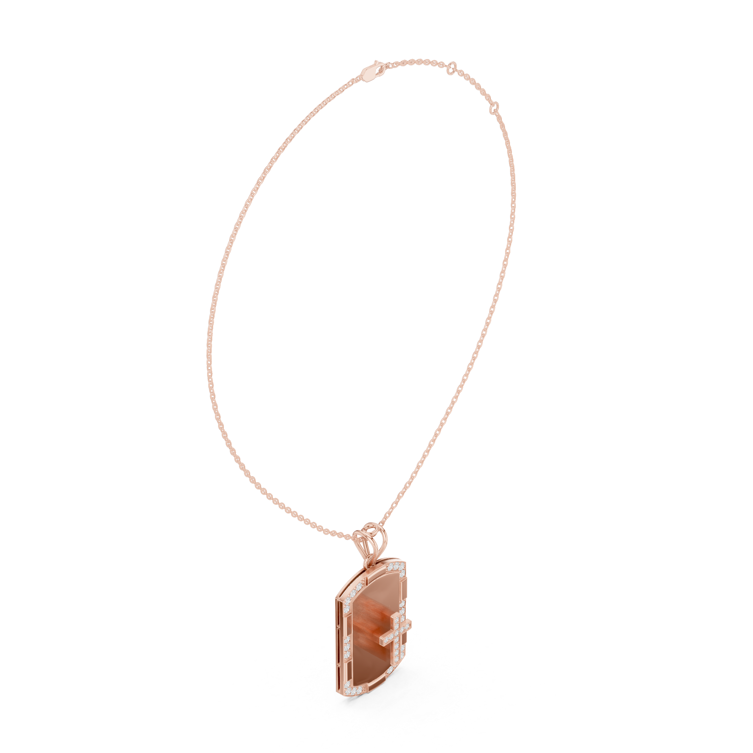 Diamond Cross Tag Pendant