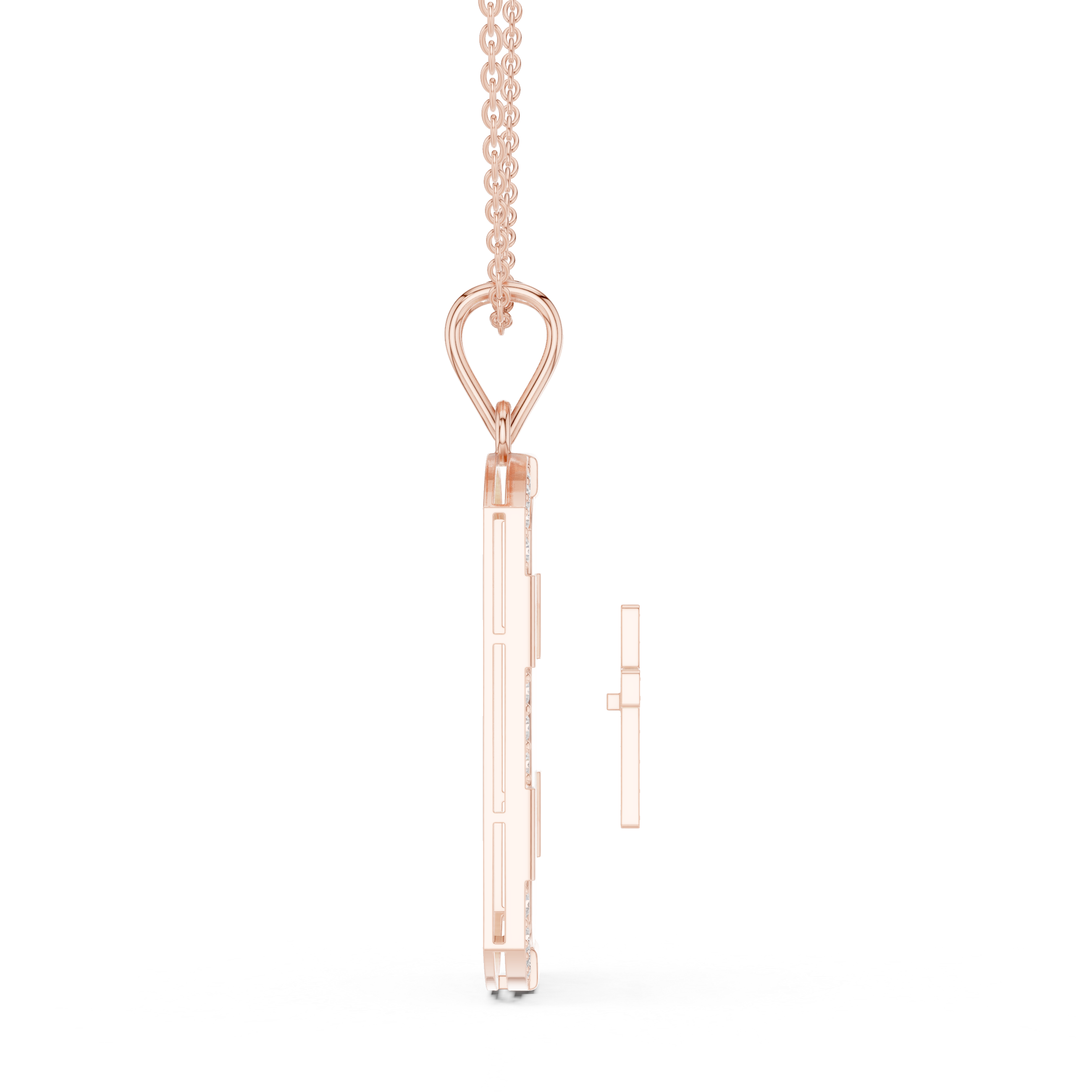Diamond Cross Tag Pendant