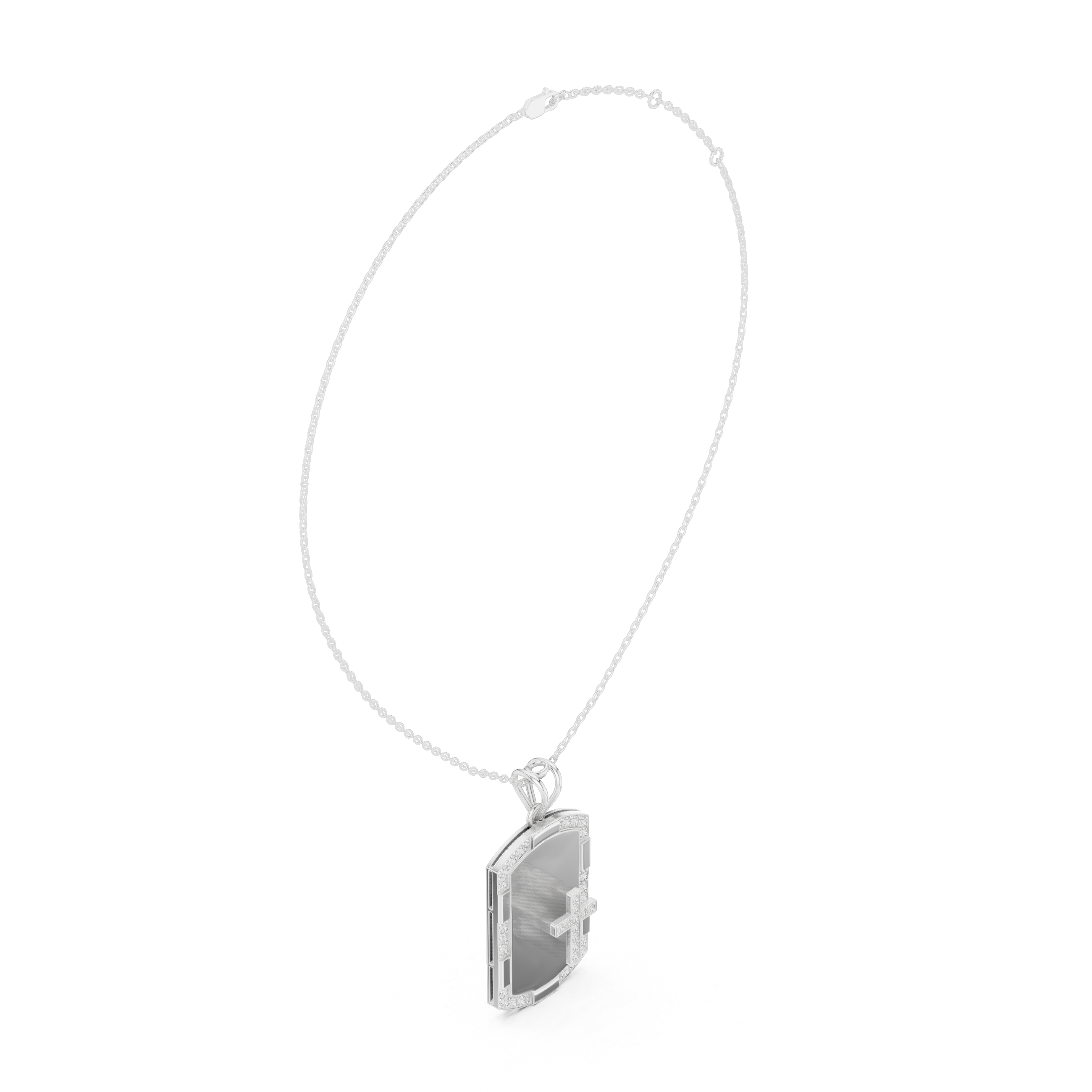 Diamond Cross Tag Pendant