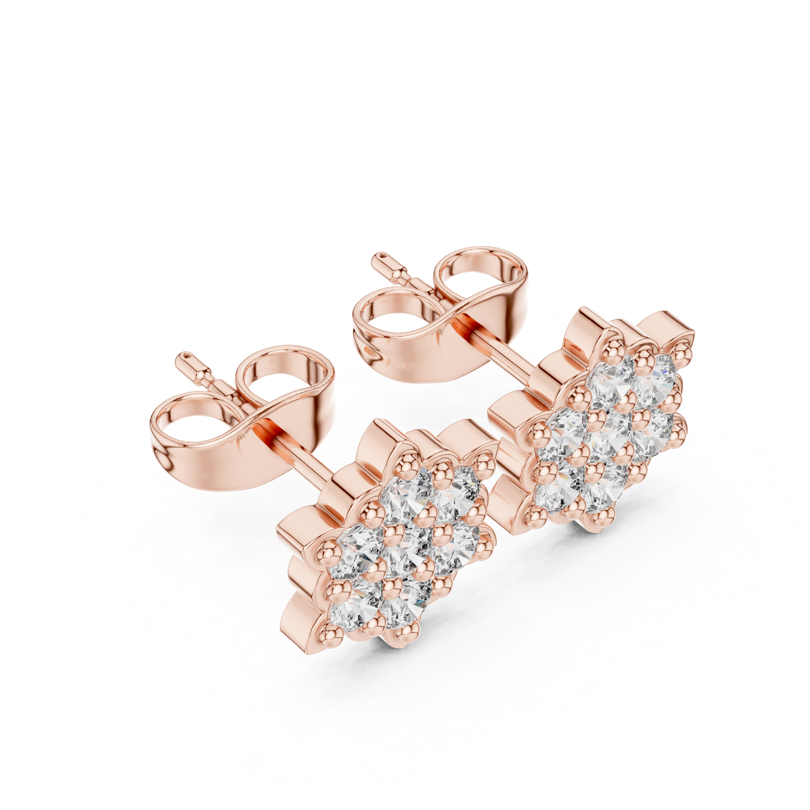 Luxury Star Cluster Diamond Stud Earrings