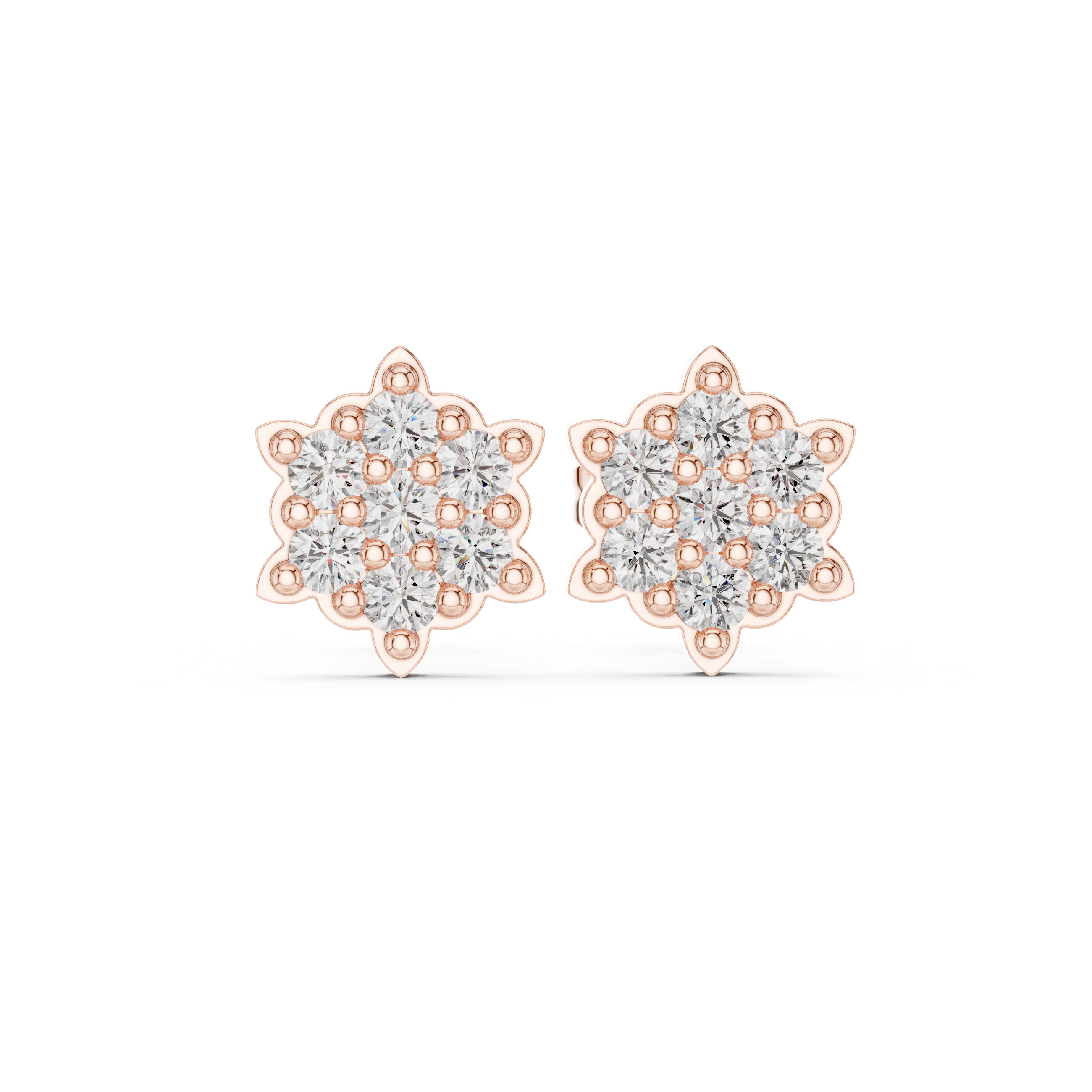 Luxury Star Cluster Diamond Stud Earrings