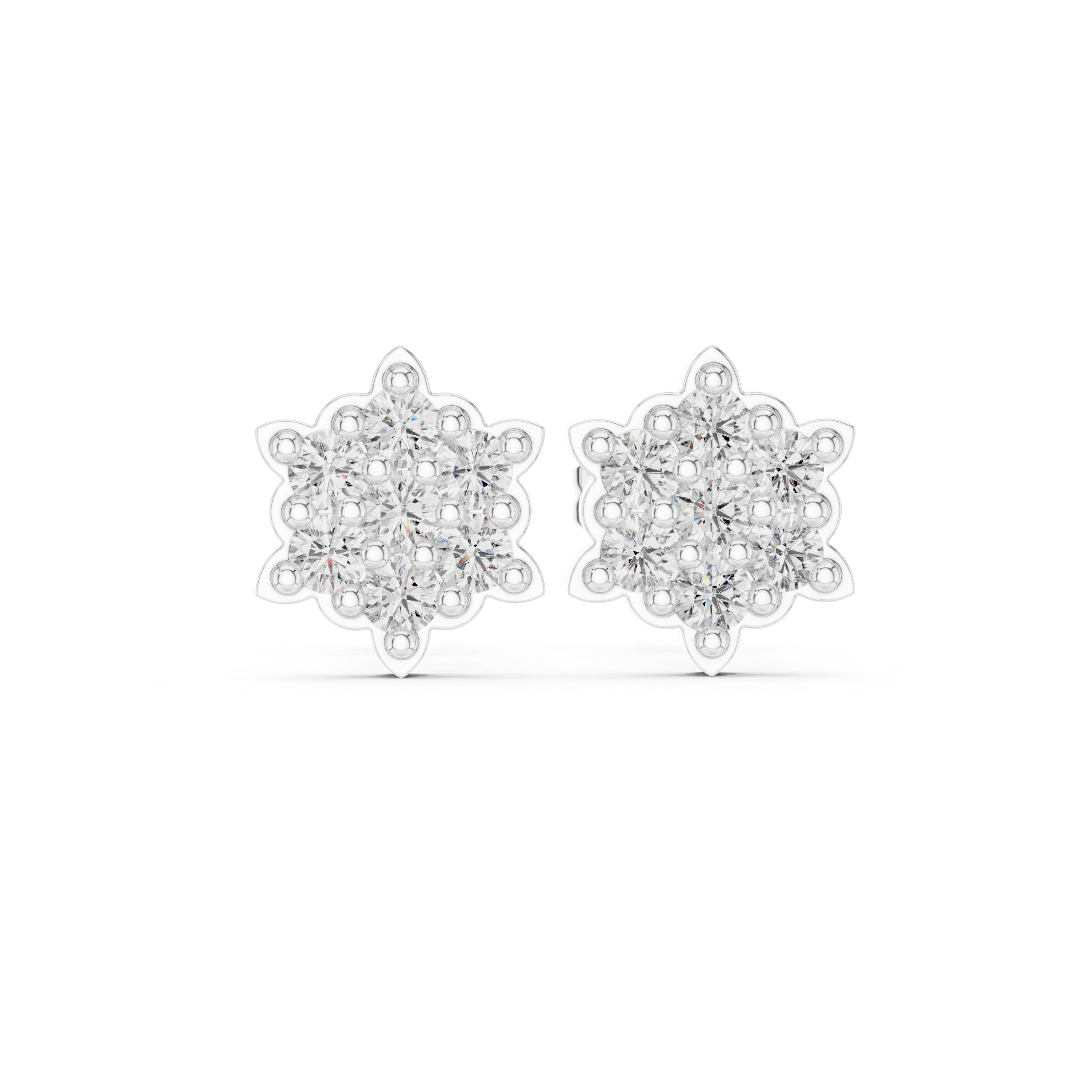 Luxury Star Cluster Diamond Stud Earrings