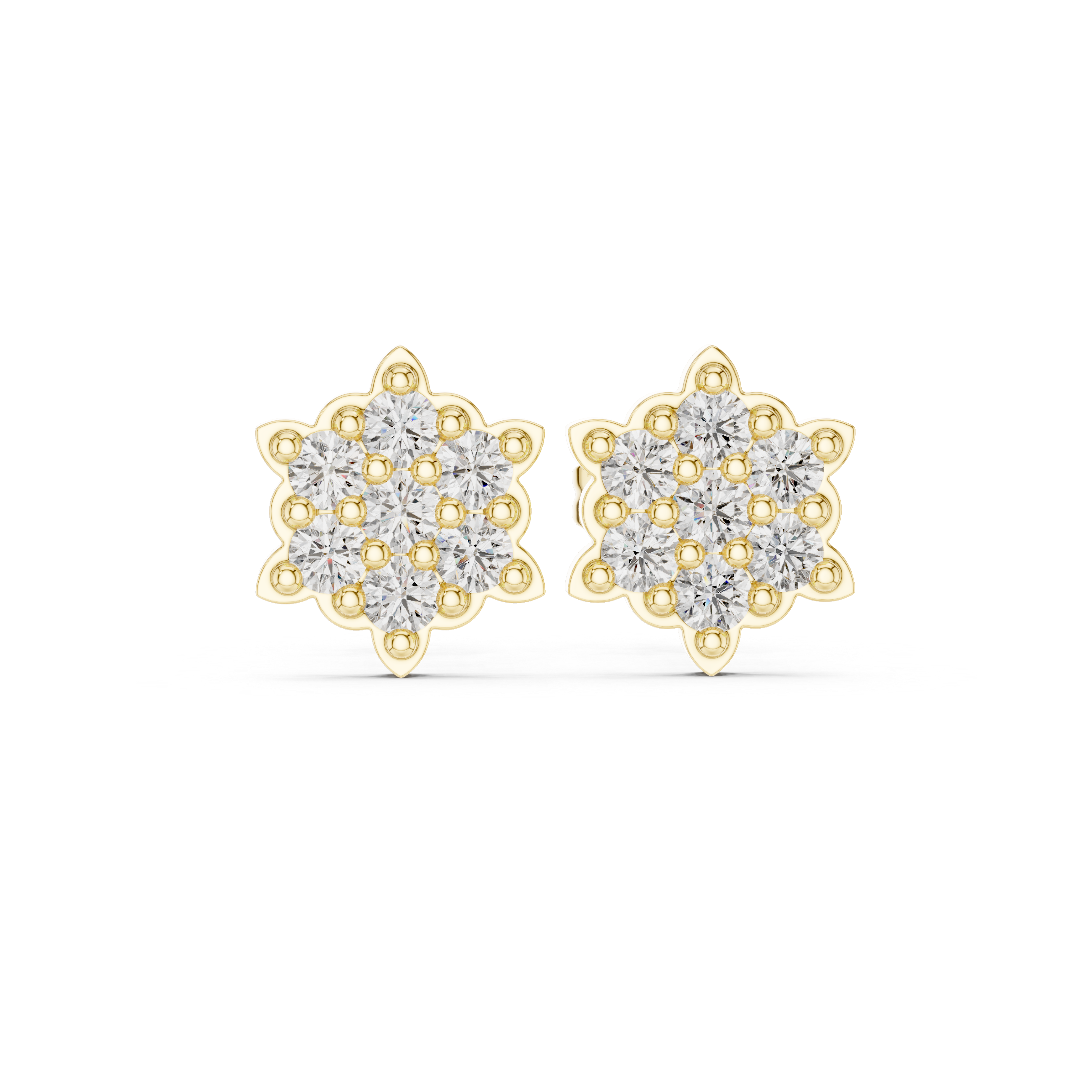 Luxury Star Cluster Diamond Stud Earrings