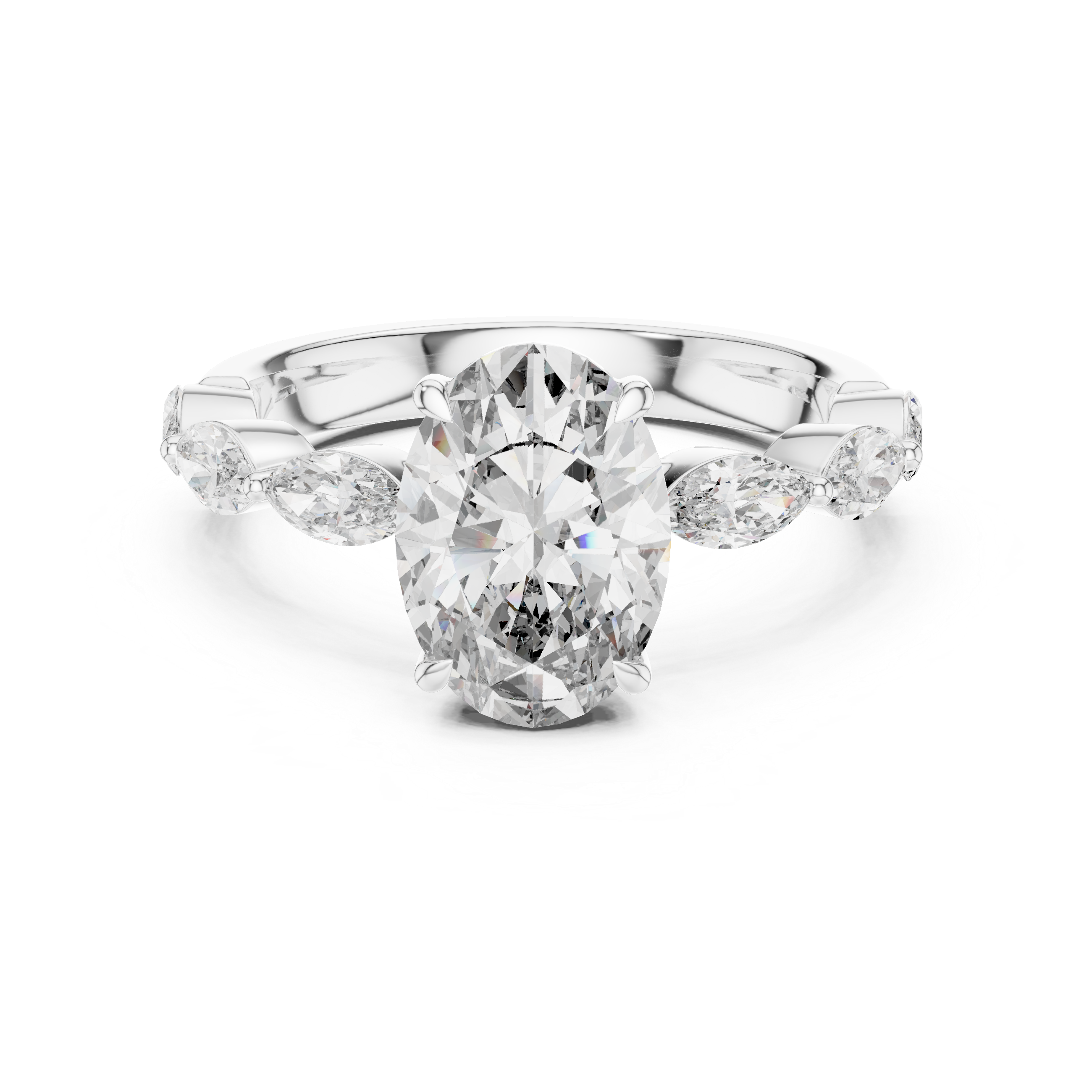 Oval Diamond Three Stone Ring