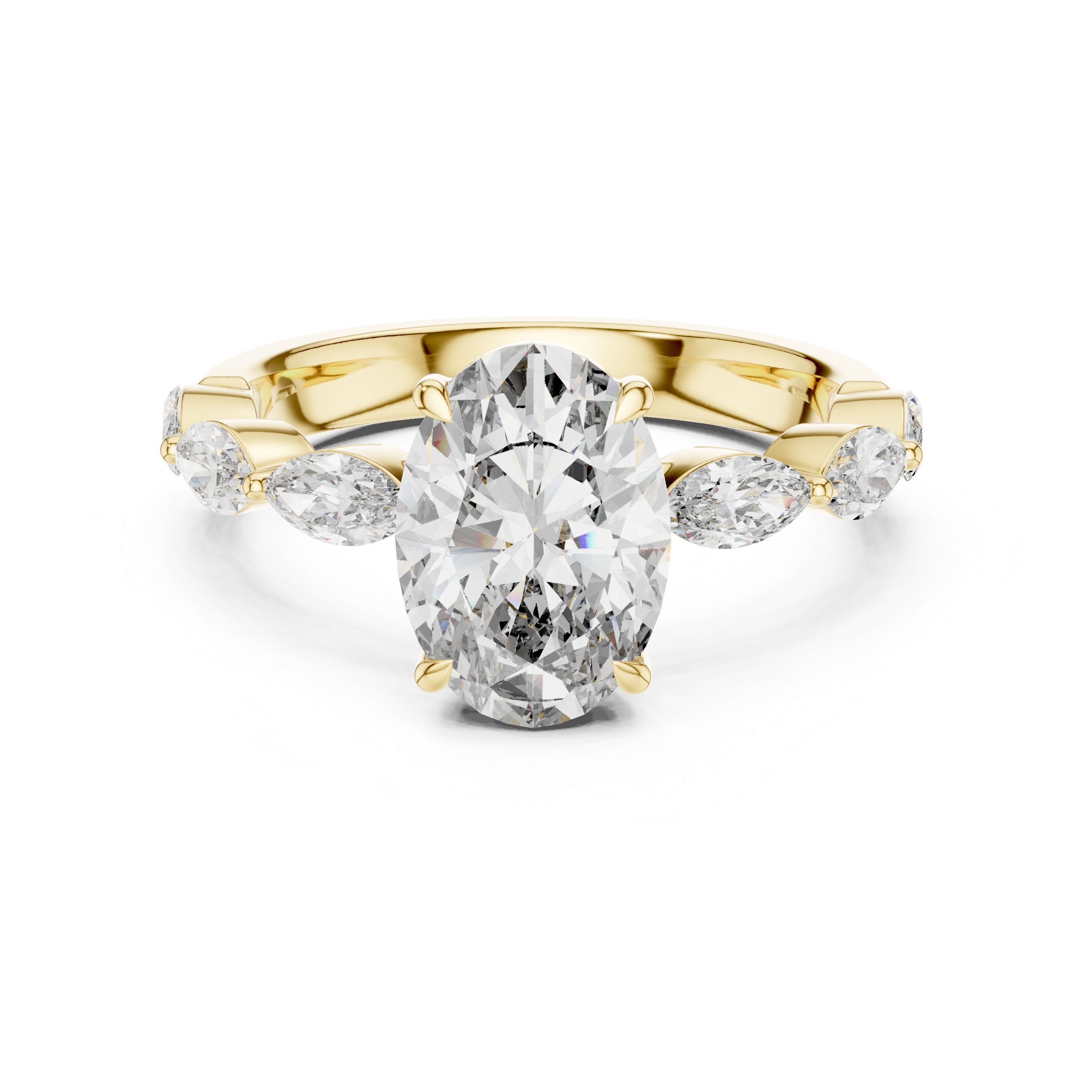 Oval Diamond Three Stone Ring