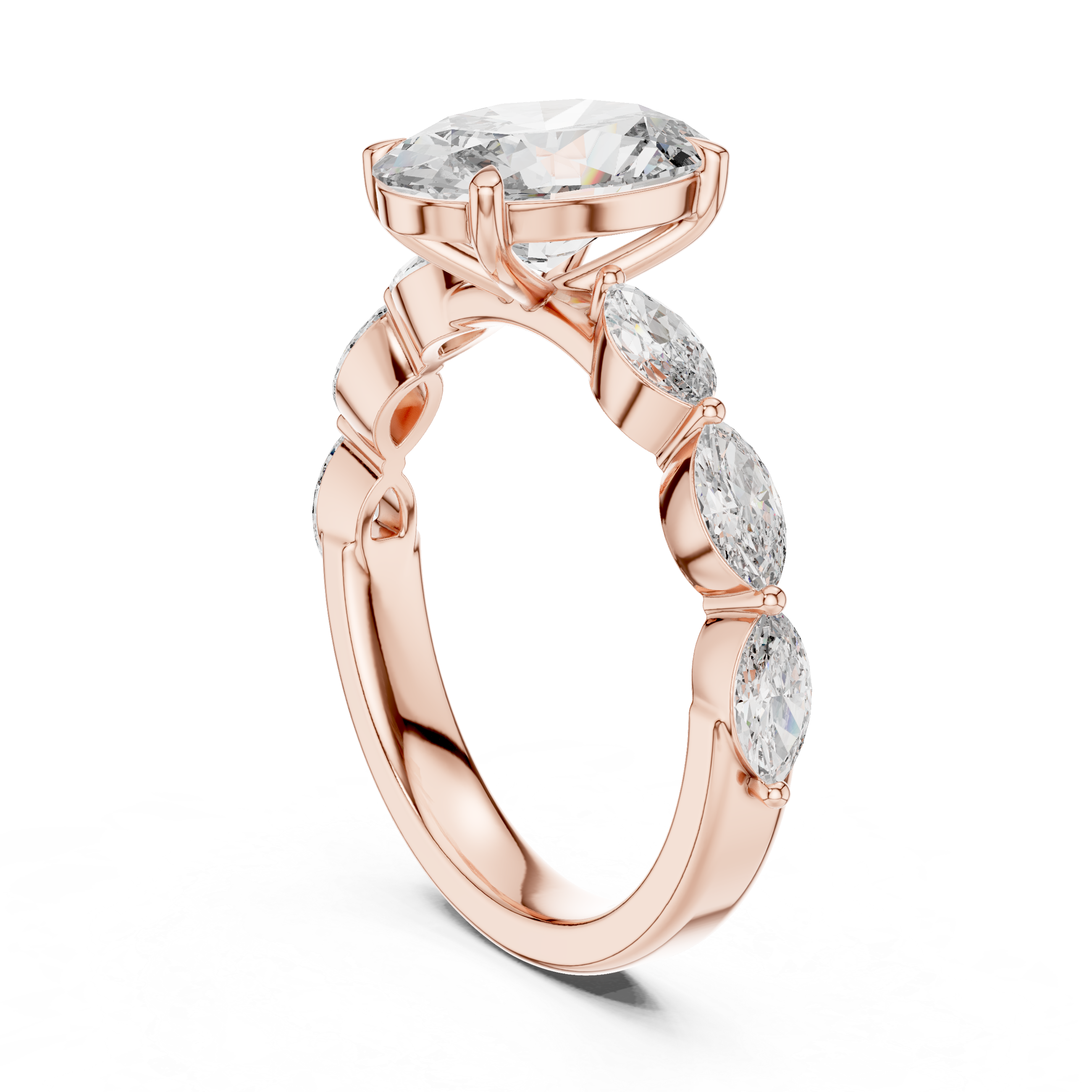Oval Diamond Three Stone Ring