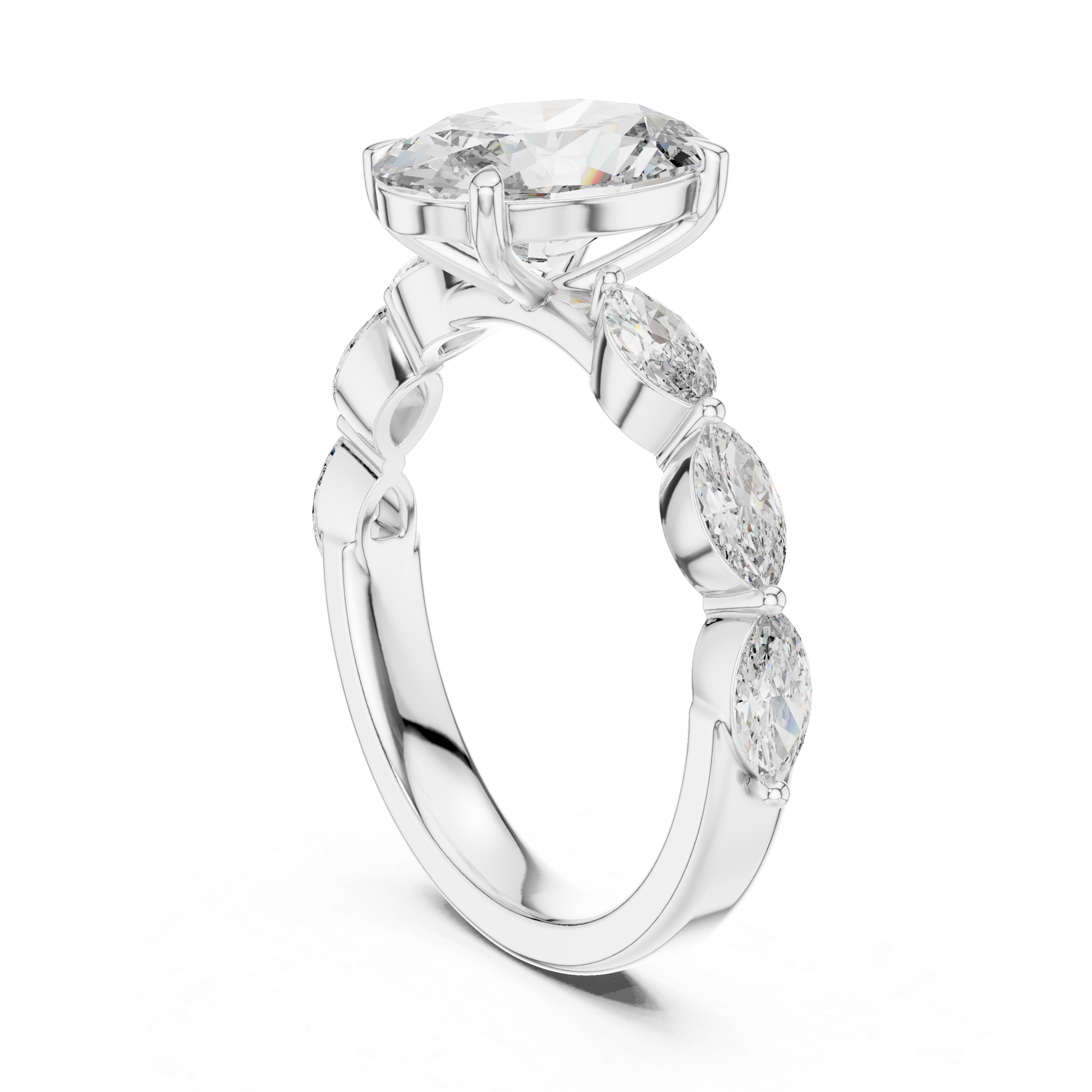 Oval Diamond Three Stone Ring