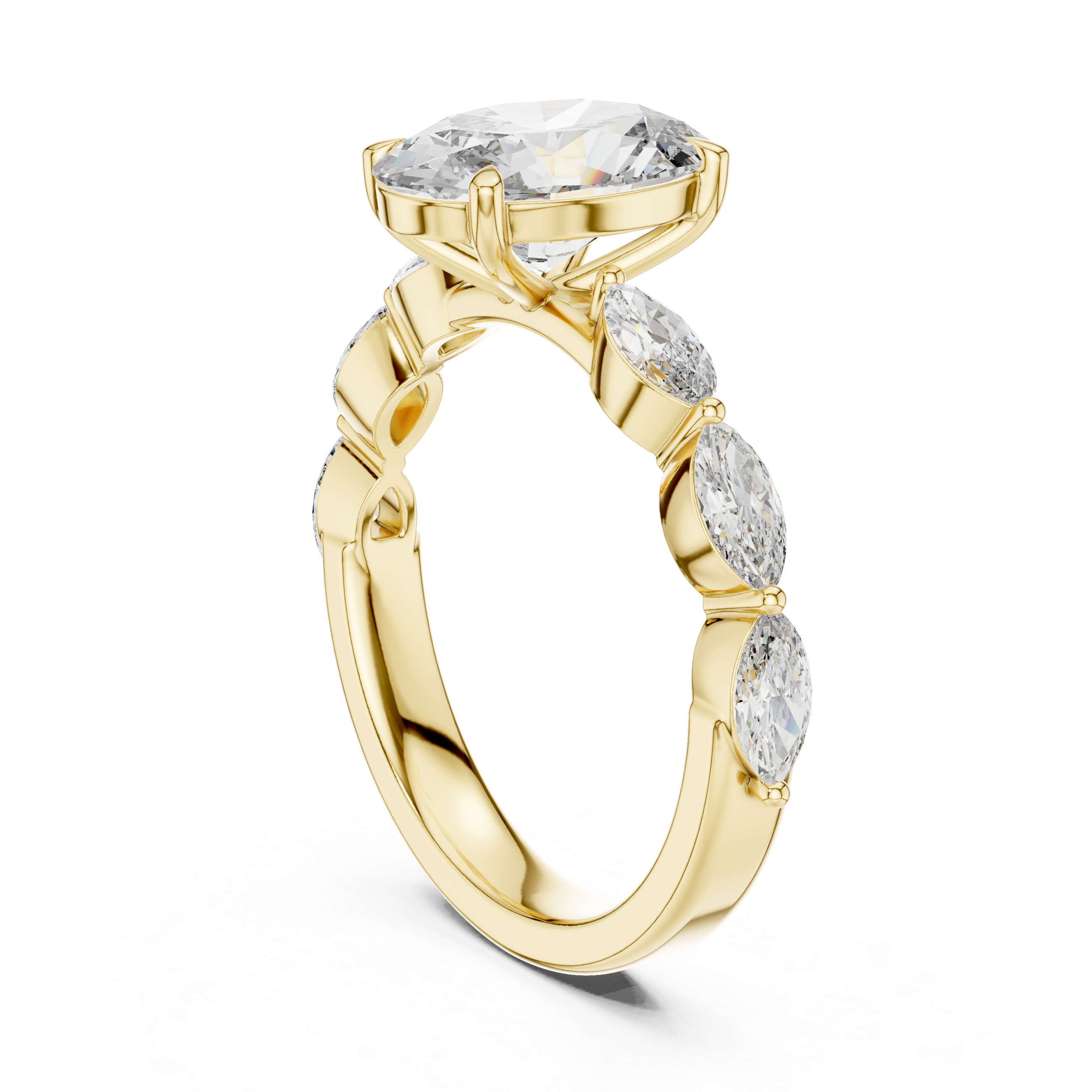 Oval Diamond Three Stone Ring
