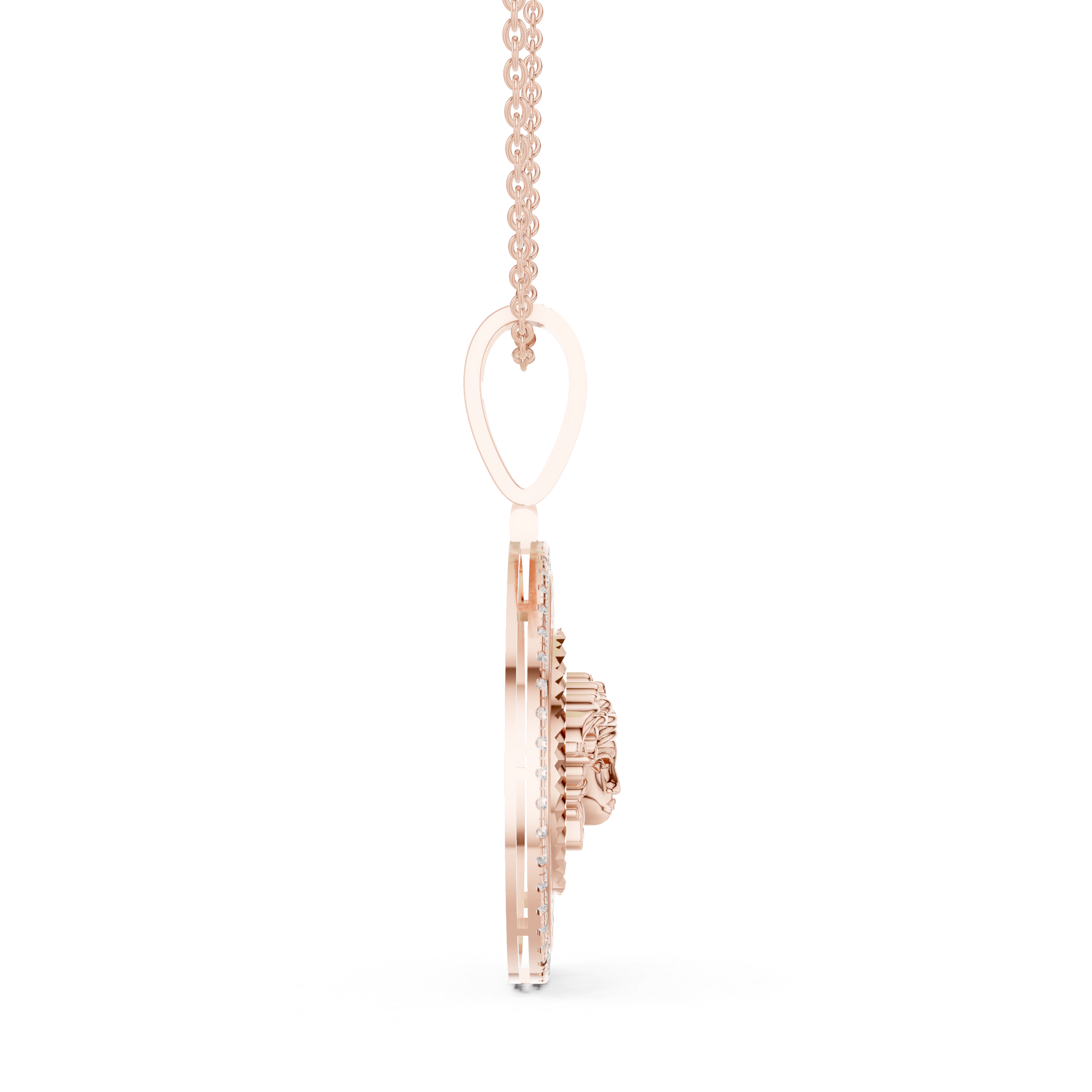 Medusa Greek Key Diamond Pendant