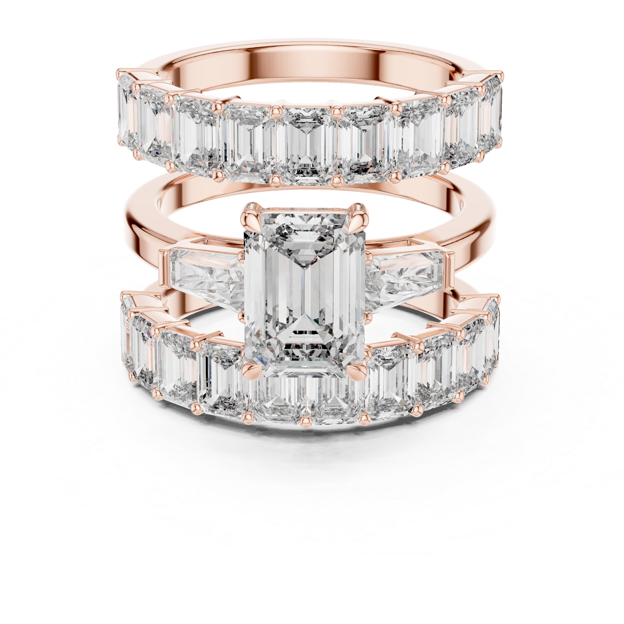 Emerald Diamond Ring Set