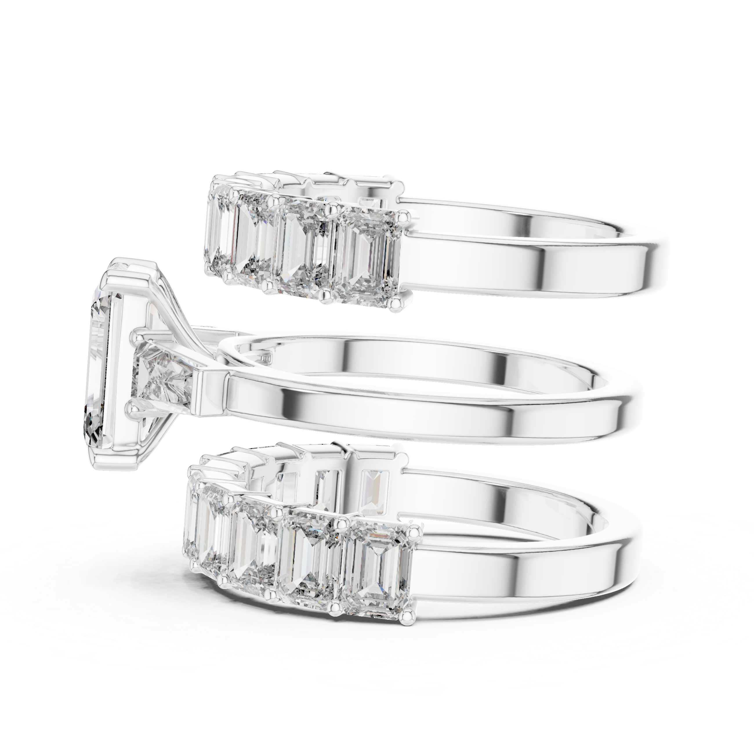 Emerald Diamond Ring Set