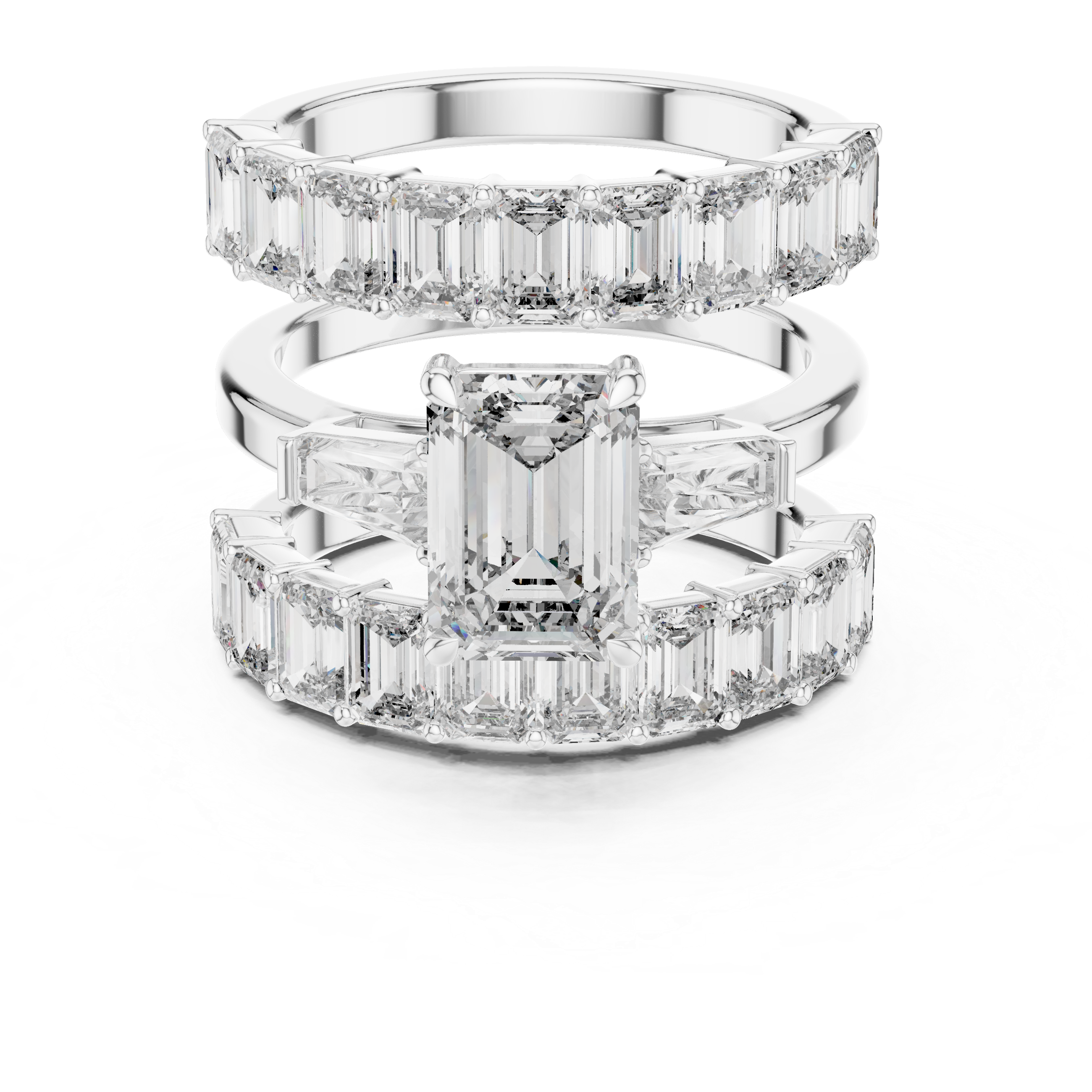 Emerald Diamond Ring Set
