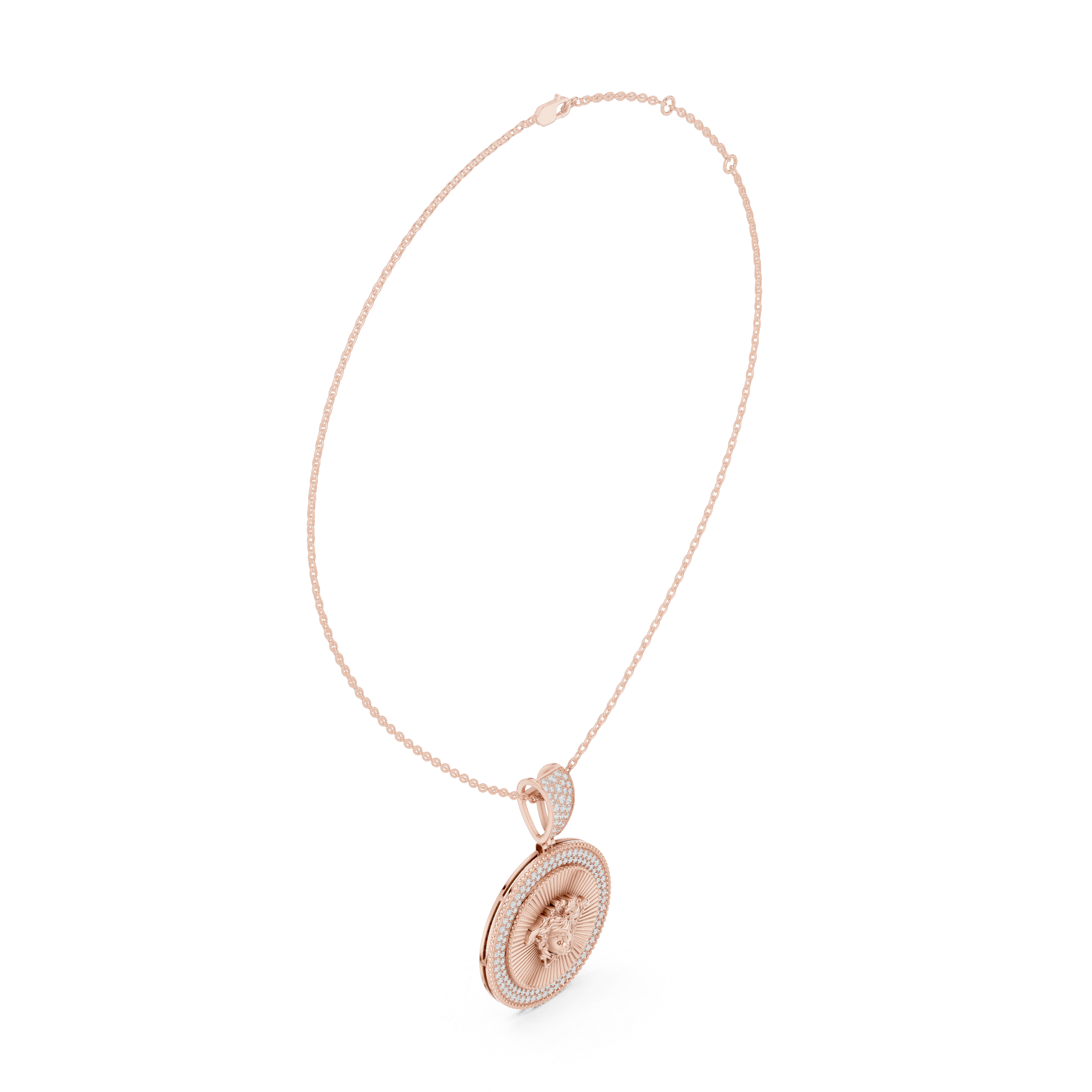 Medusa Diamond Medallion Pendant