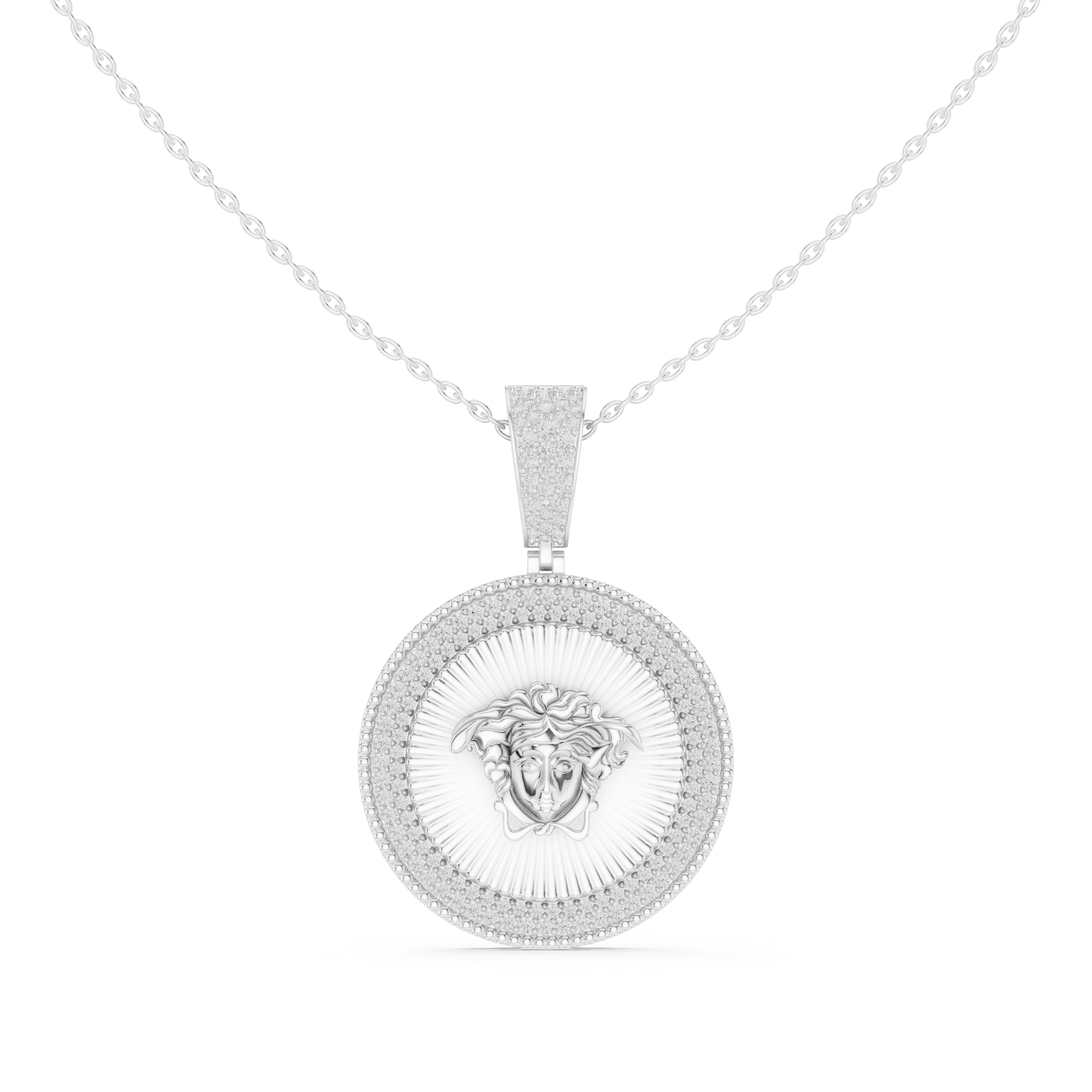 Medusa Diamond Medallion Pendant