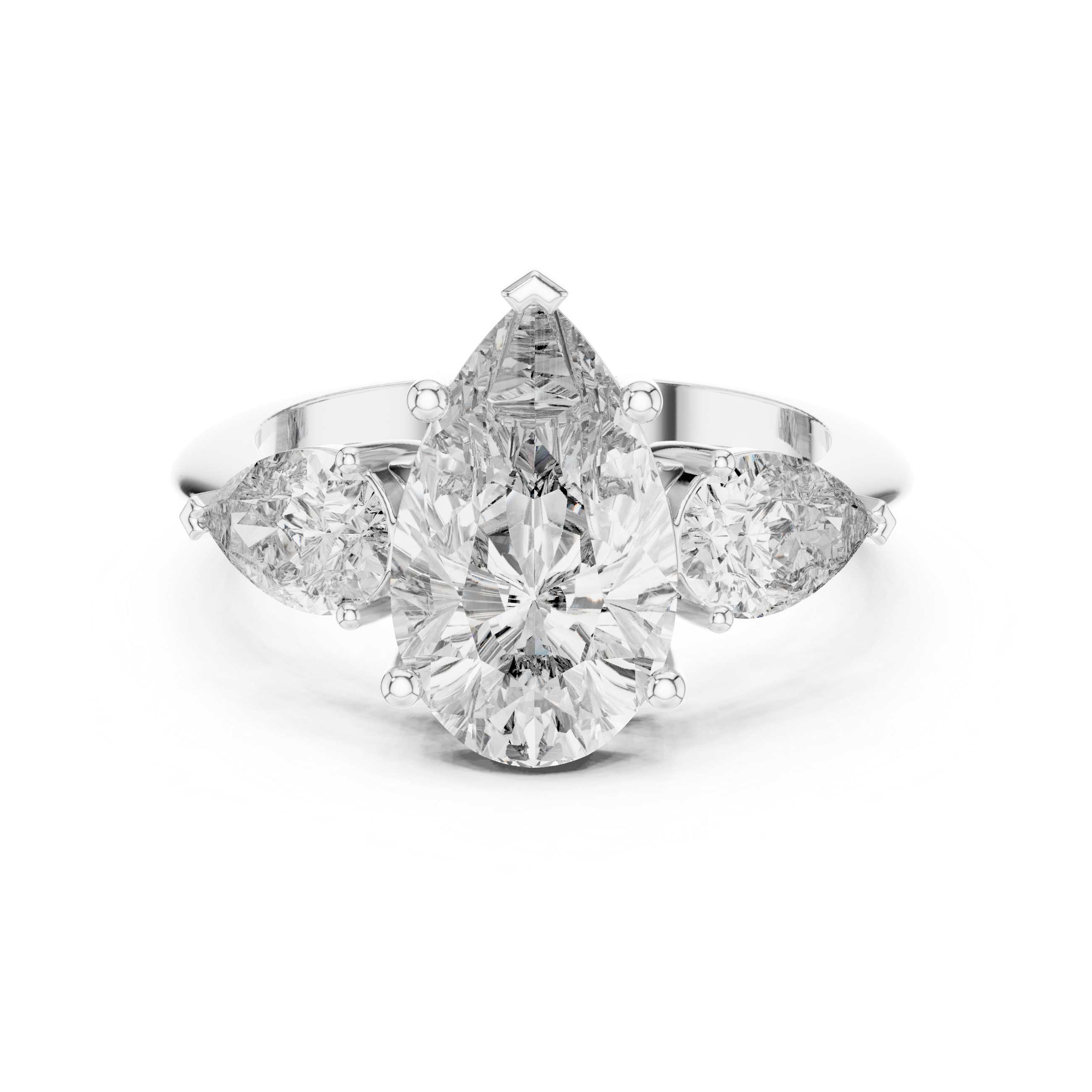 Pear Diamond Three Stone Ring