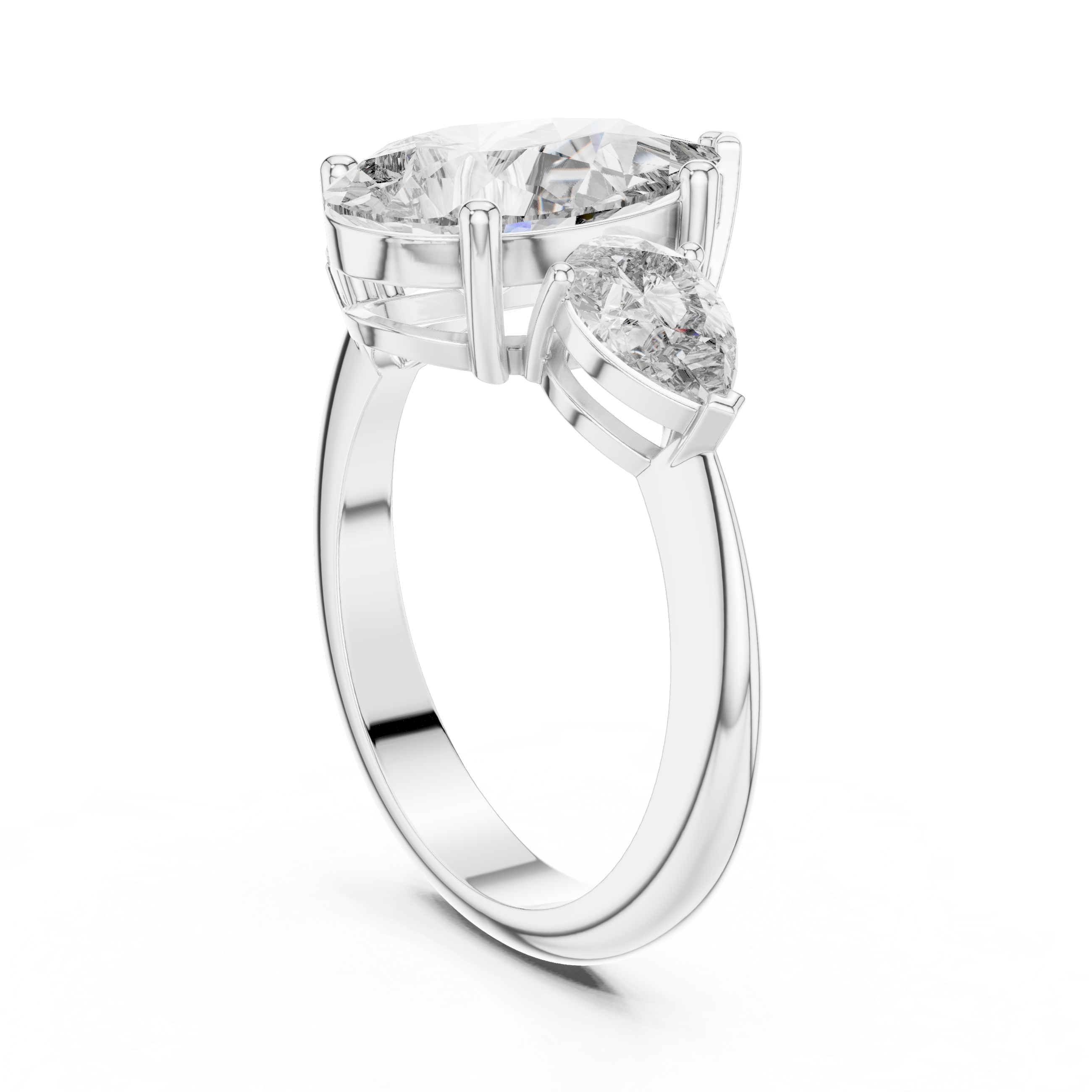 Pear Diamond Three Stone Ring