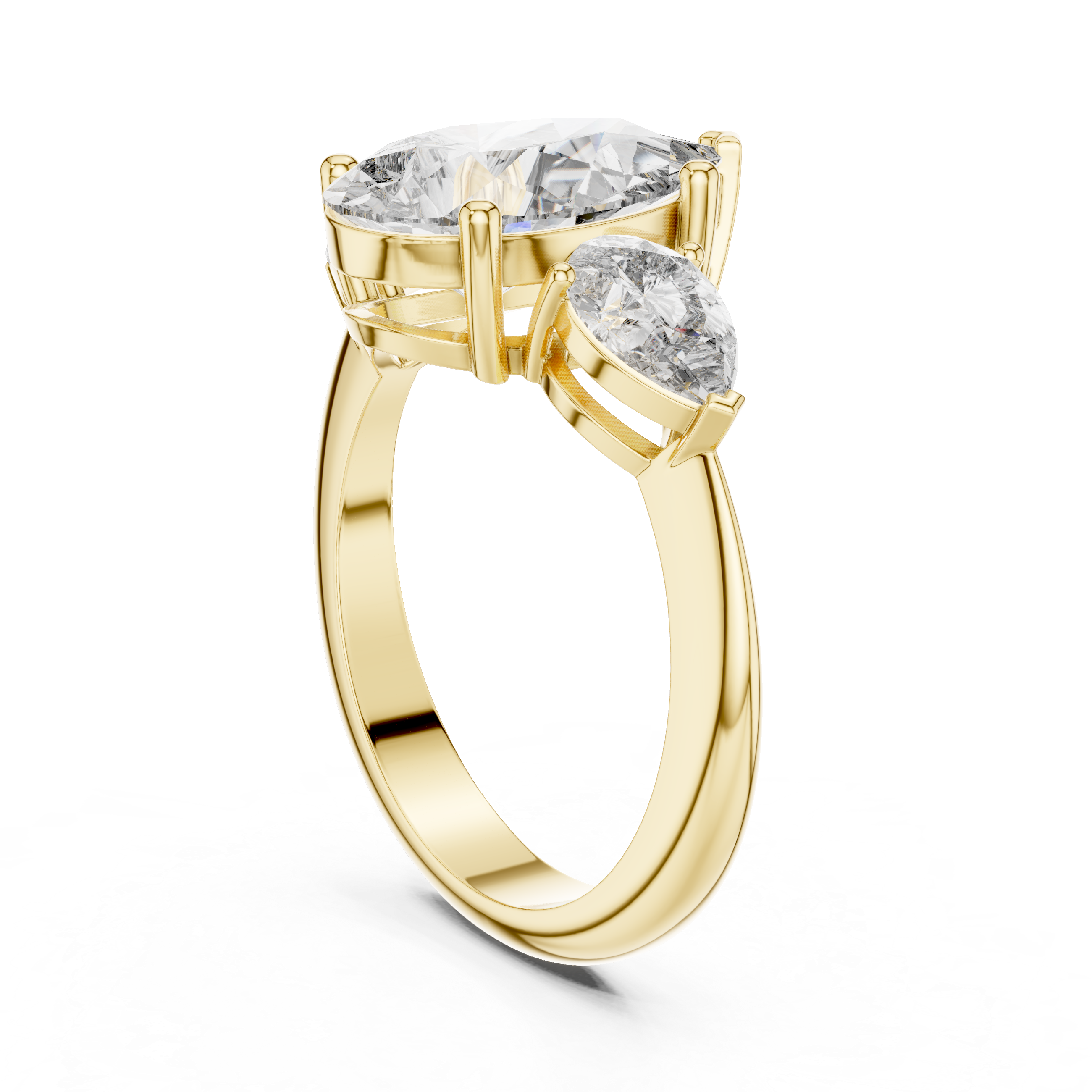 Pear Diamond Three Stone Ring