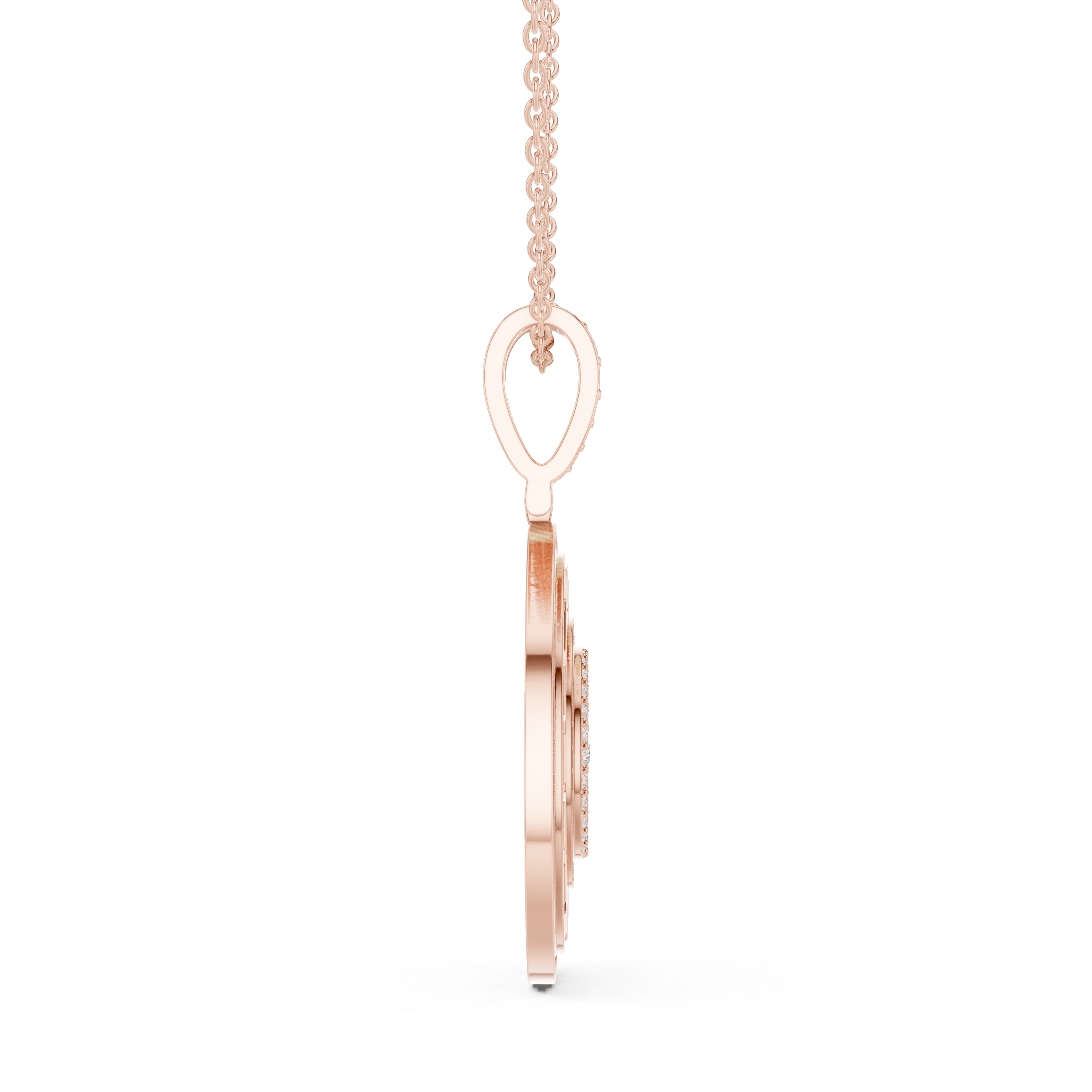 Greek Key Diamond Medallion Pendant