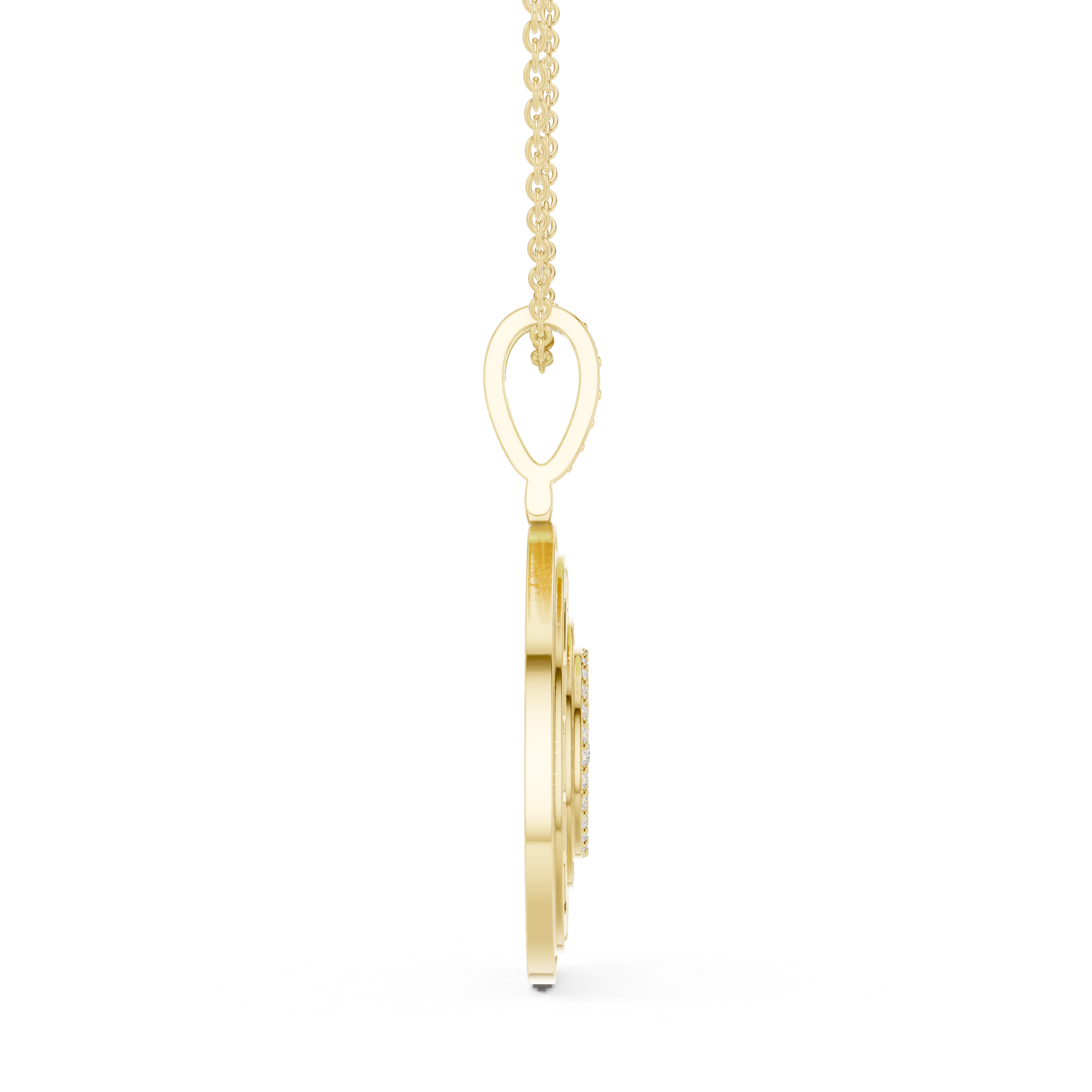 Greek Key Diamond Medallion Pendant