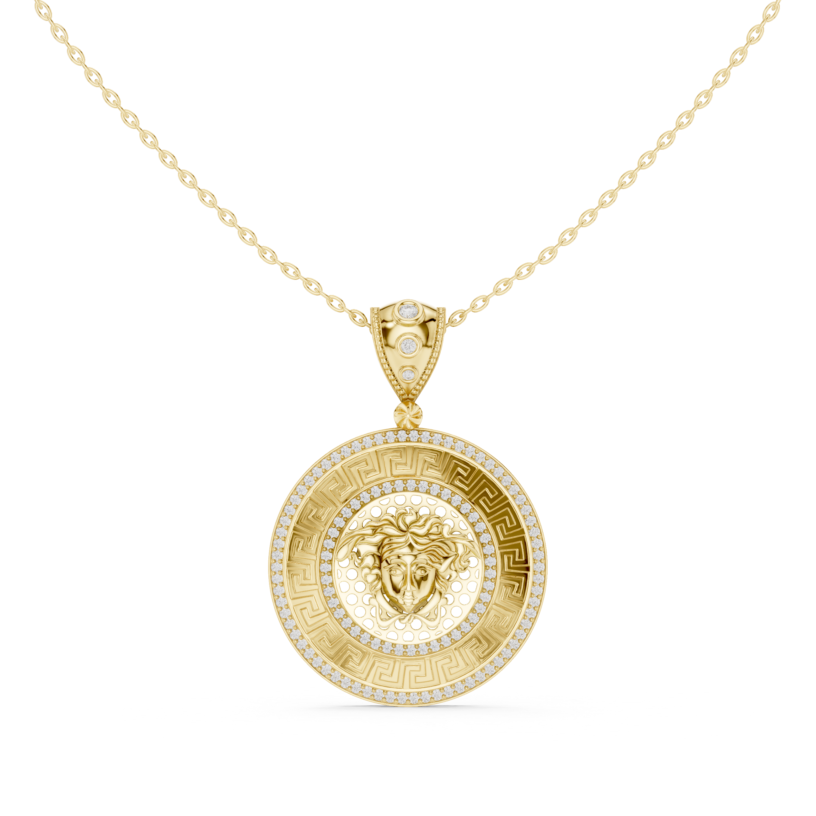 Medusa Gold Pendant Necklace