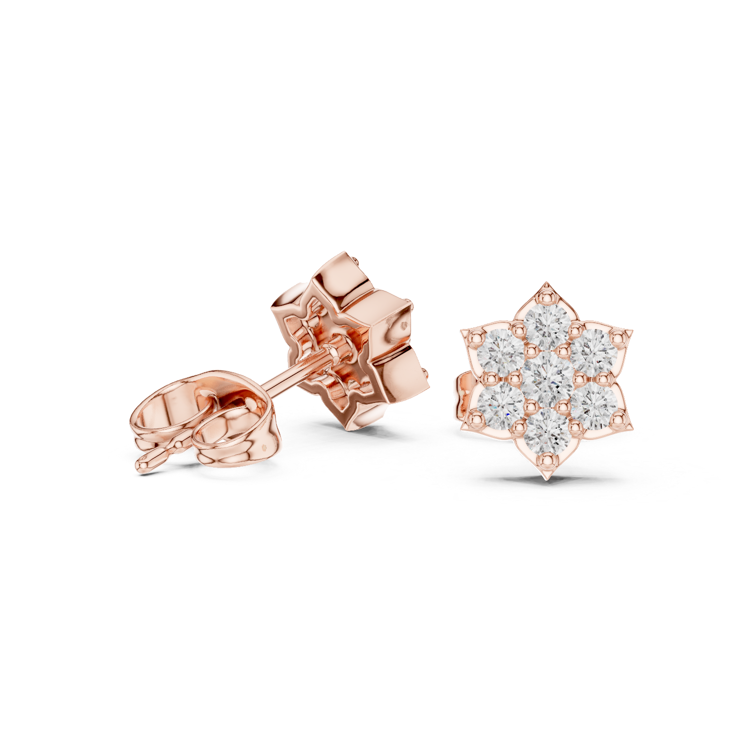 Luxury Star Cluster Diamond Stud Earrings