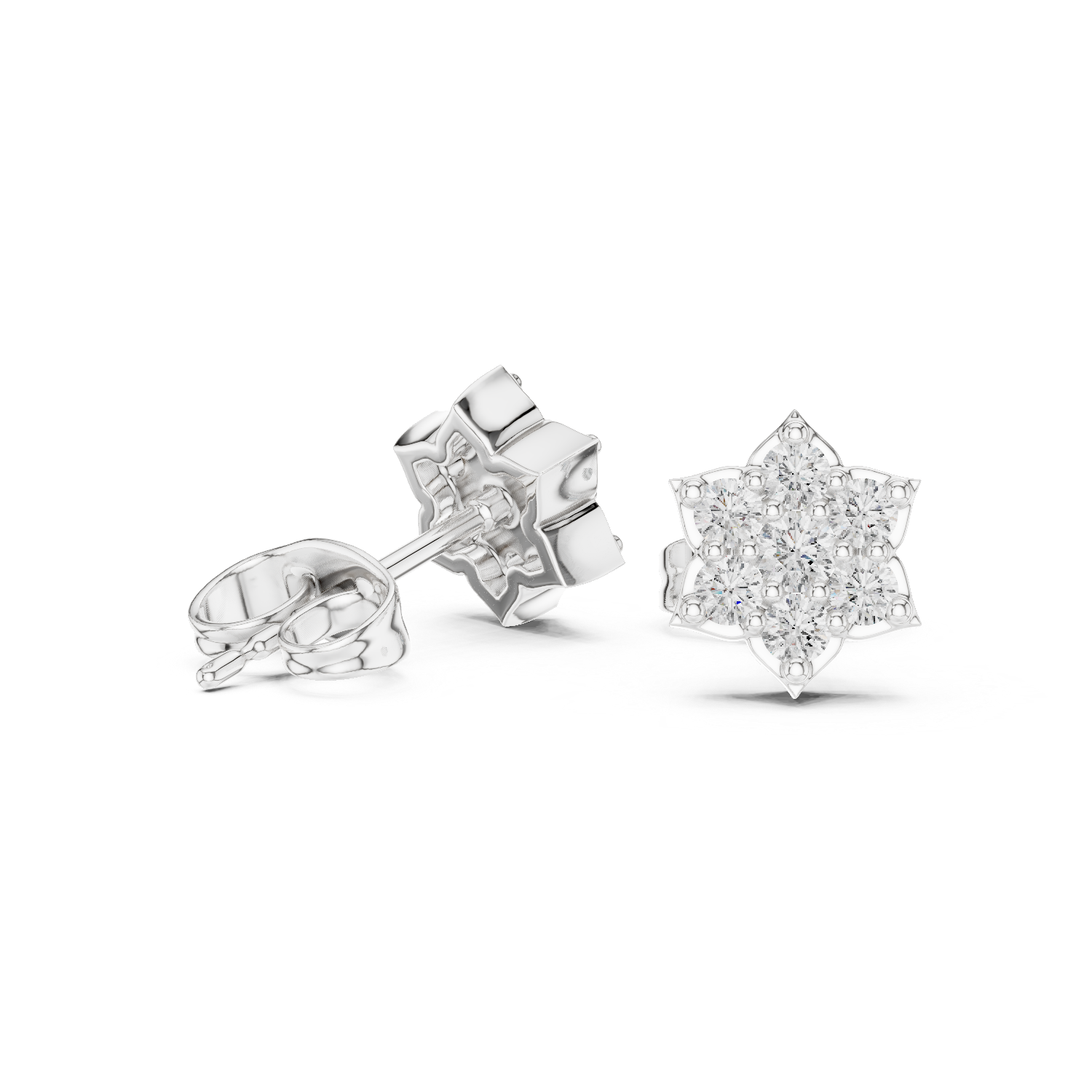 Luxury Star Cluster Diamond Stud Earrings