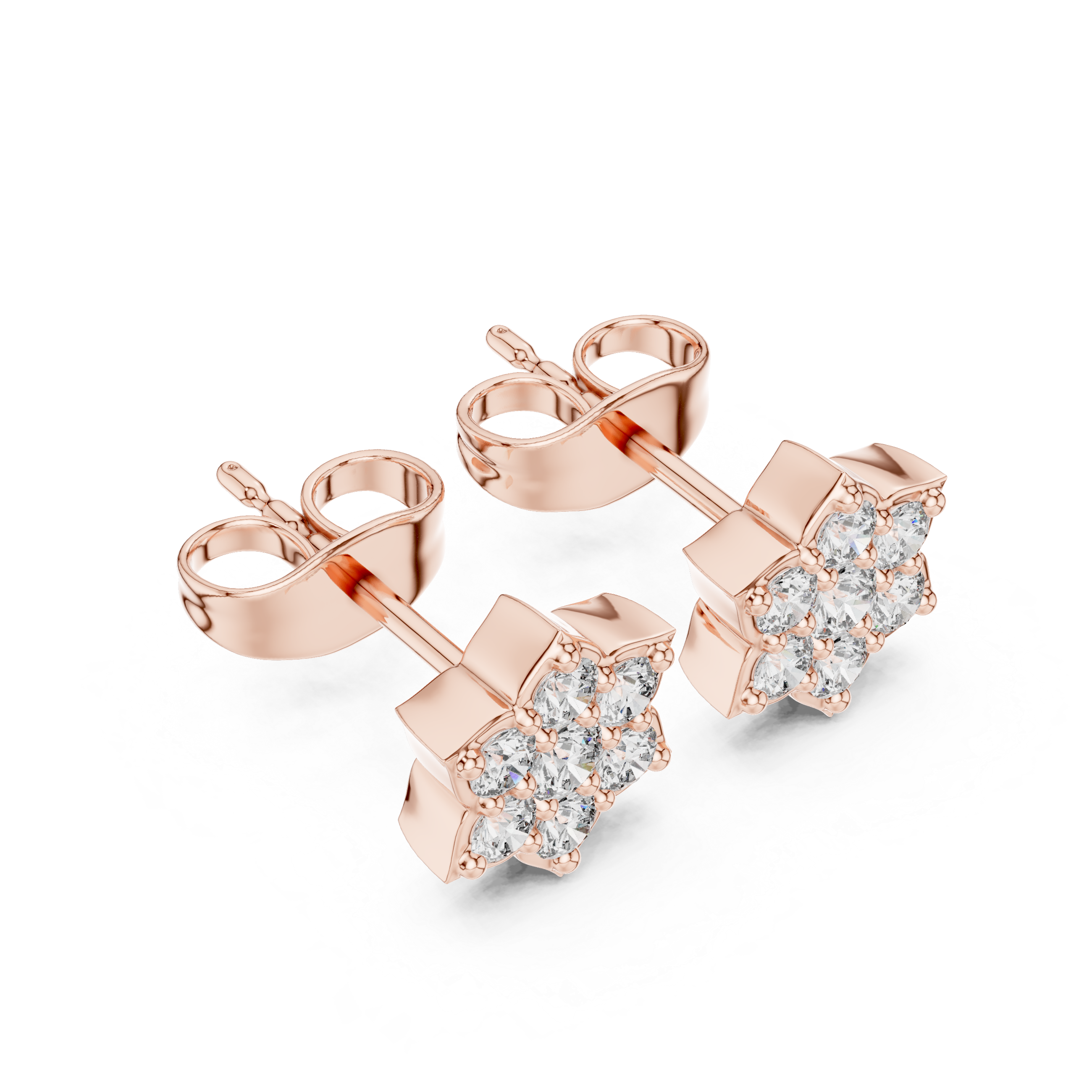 Luxury Star Cluster Diamond Stud Earrings